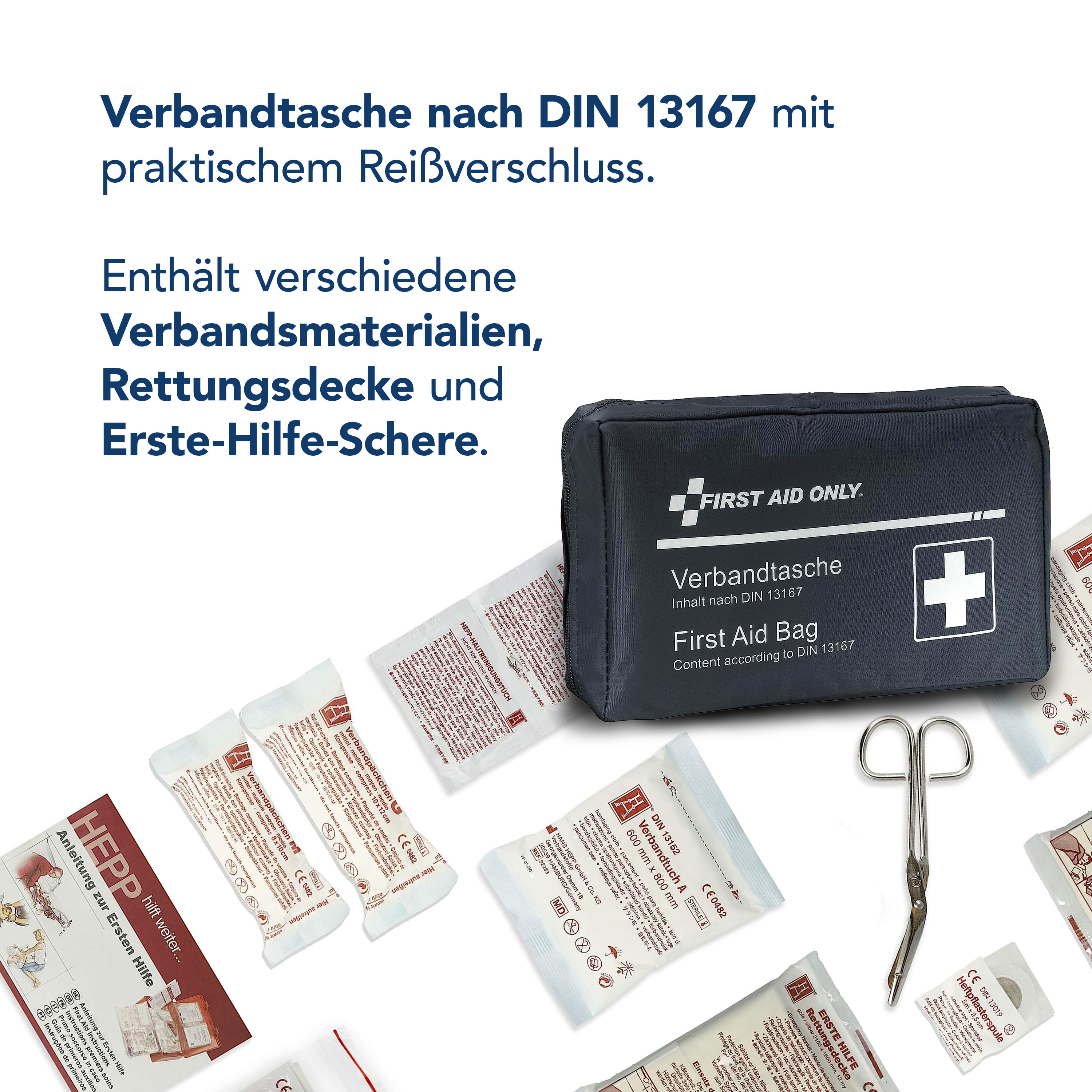 Set Verbandtasche DIN 13167 mit Warnweste