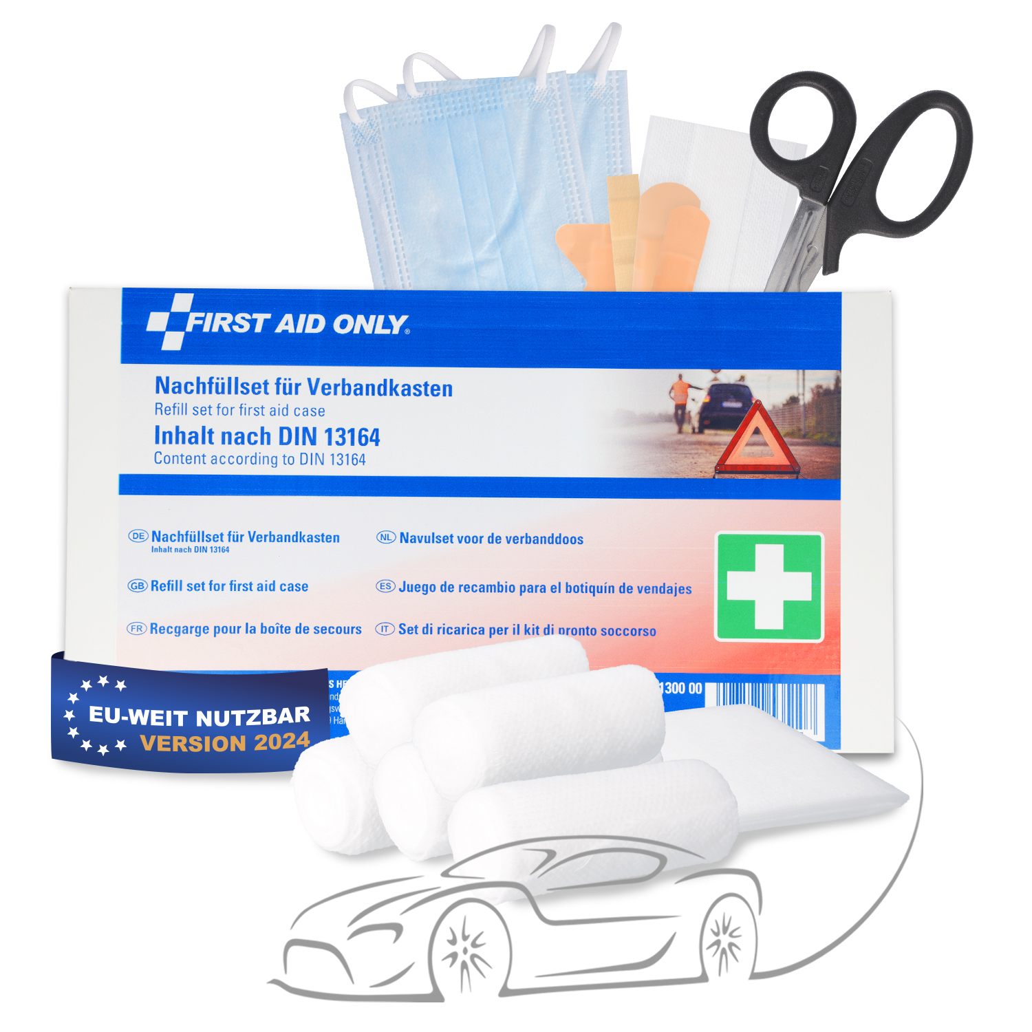 First Aid Only Nachfüllset für Kfz-Verbandkasten DIN 13164