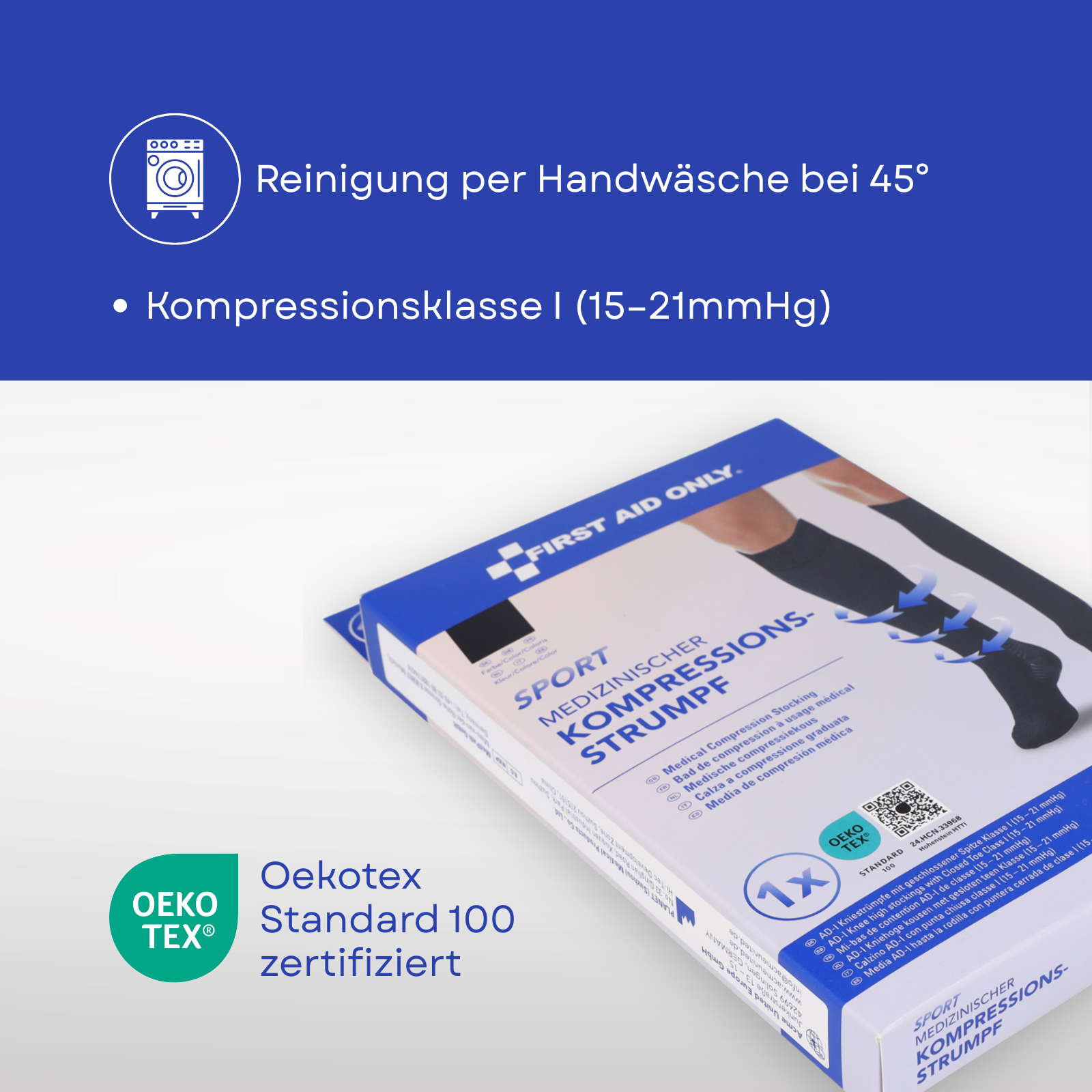 Medizinischer Kompressionsstrumpf SPORT Schwarz XXL