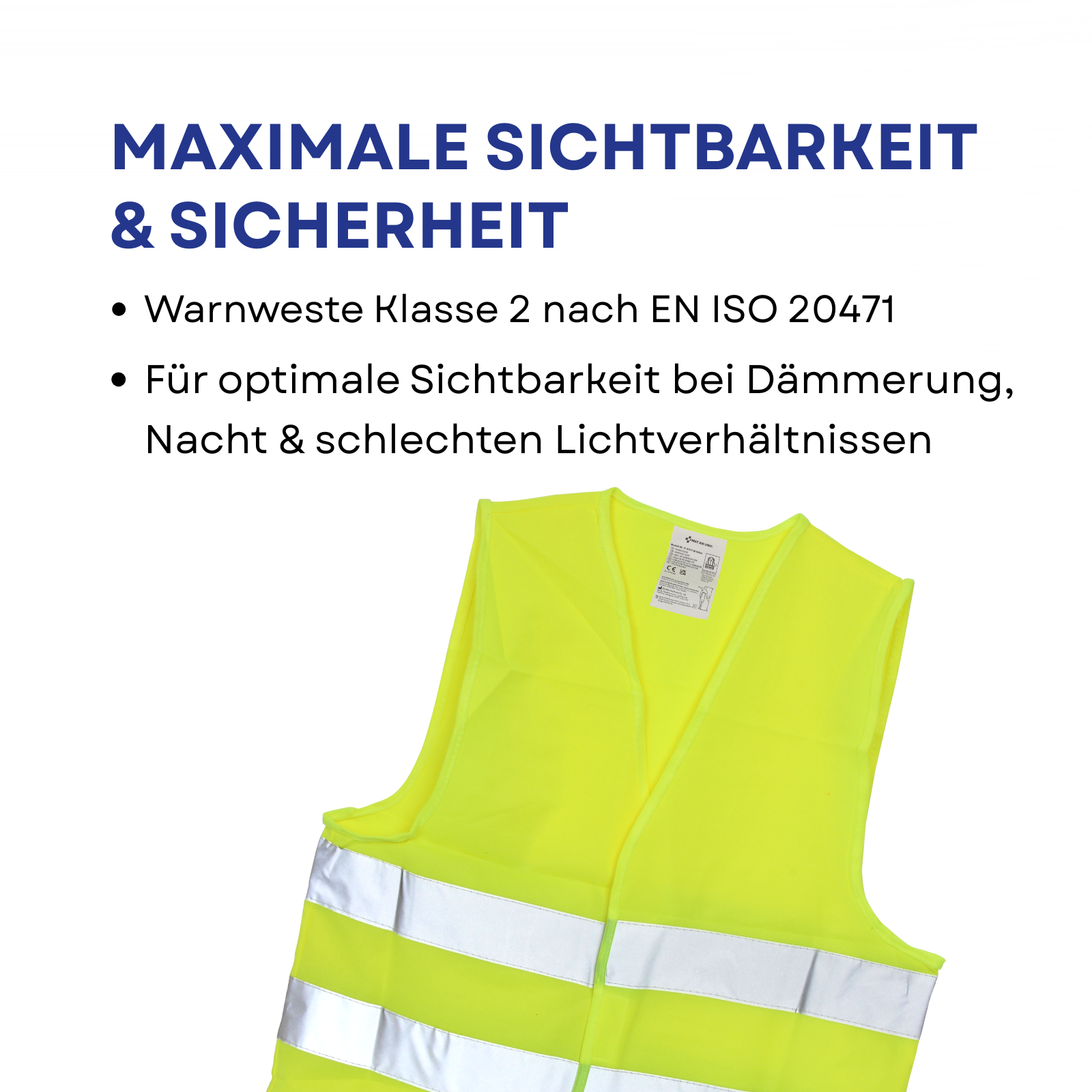 First Aid Only Sicherheitsweste EN ISO 20471:2013 Gelb (4er-Pack)