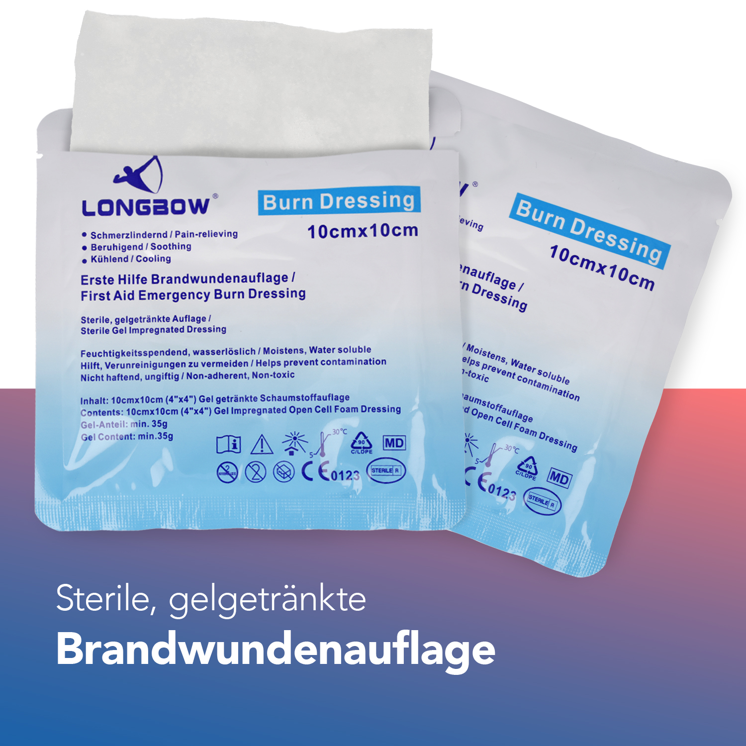 First Aid Only 10er Packung Brandwundenauflagen (10 x 10 cm )