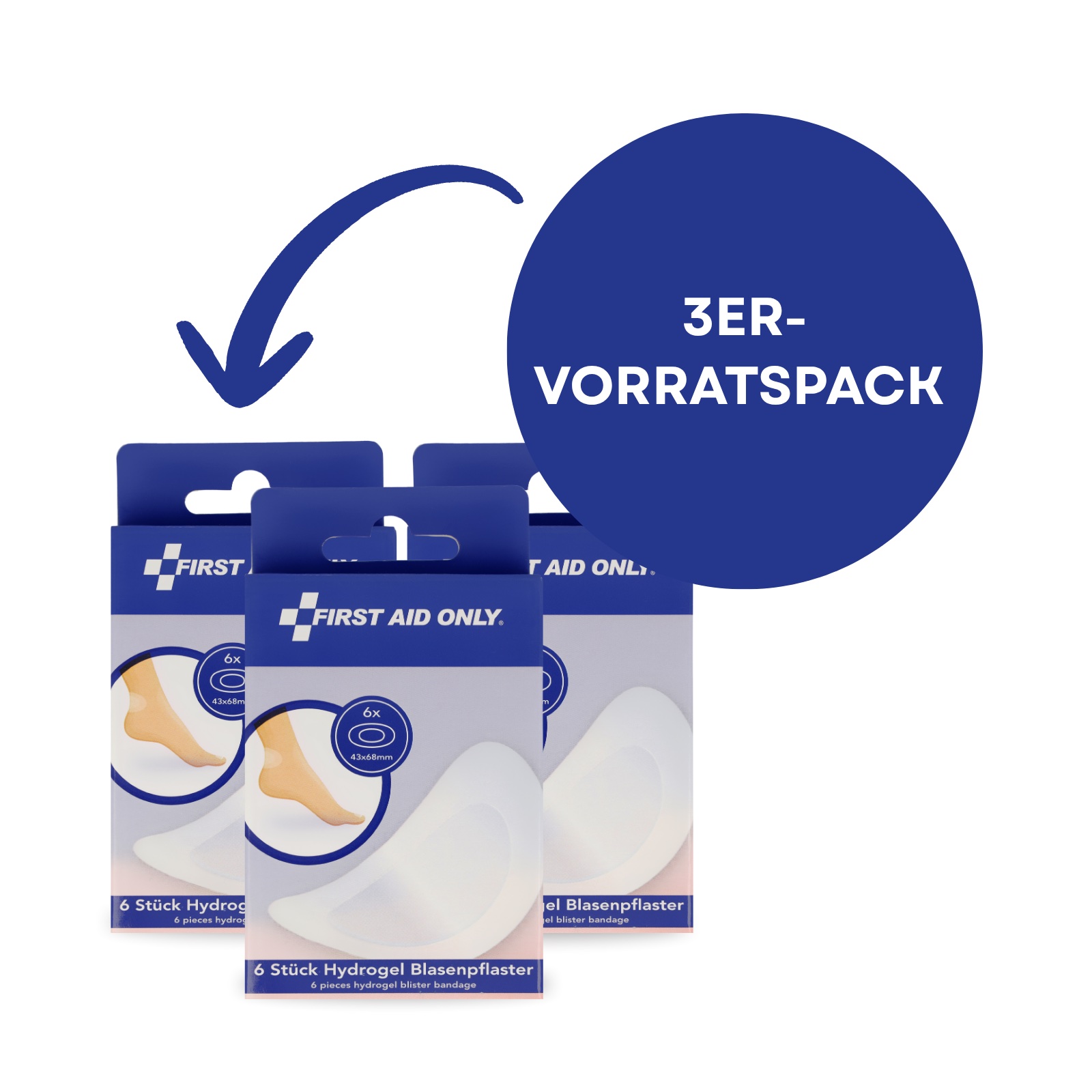 Hydrogel Blasenpflaster 6 Stück (3er-Set)