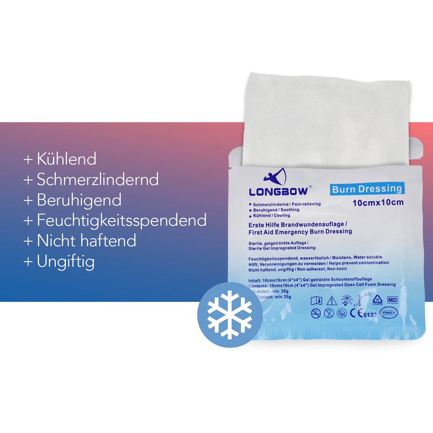 First Aid Only 10er Packung Brandwundenauflagen (10 x 10 cm )
