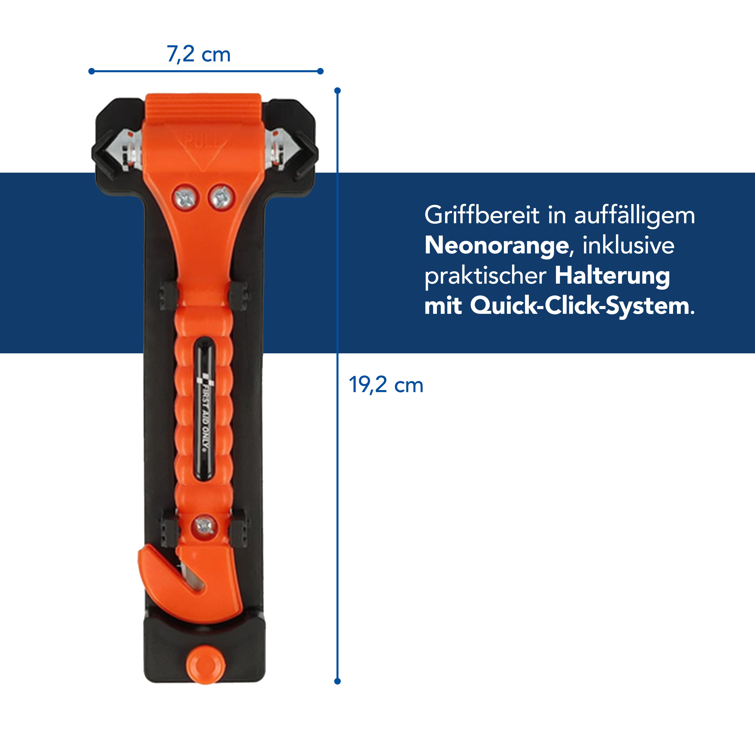 2 in 1 Notfallhammer mit Gurtschneider (2er Set)