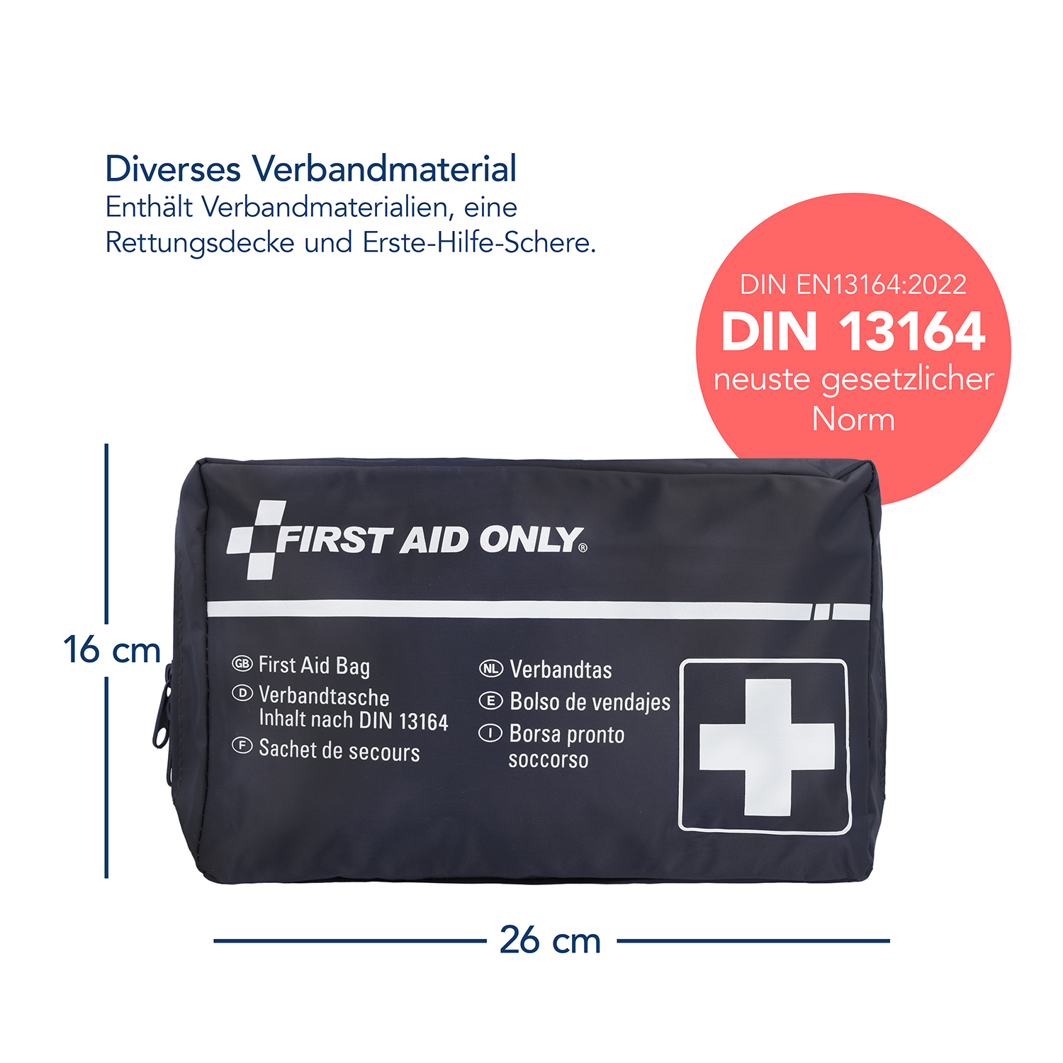 Verbandtasche DIN 13164 für Kfz + 5-in-1 Parkscheibe