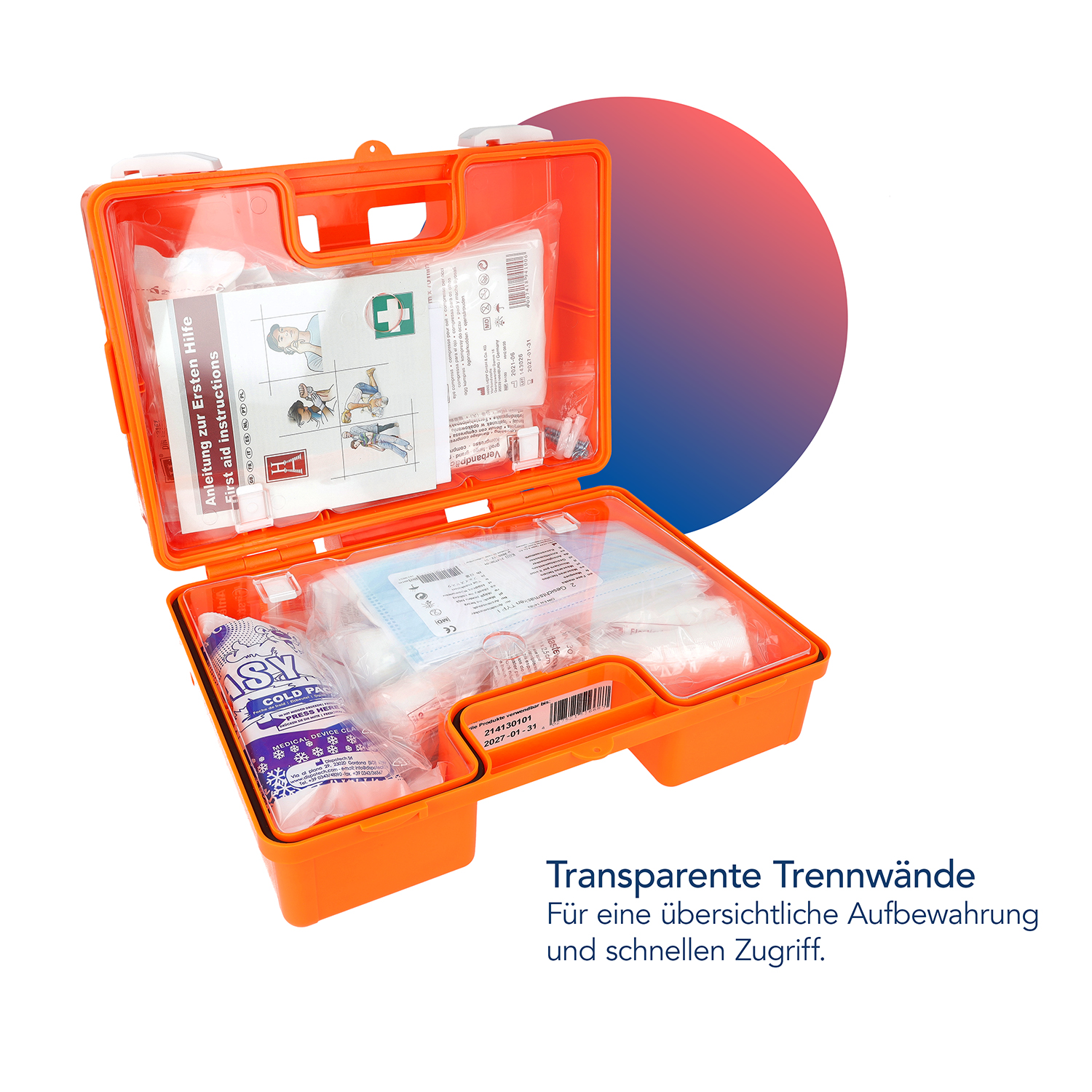 Verbandkoffer DIN 13169 mit Wandhalterung