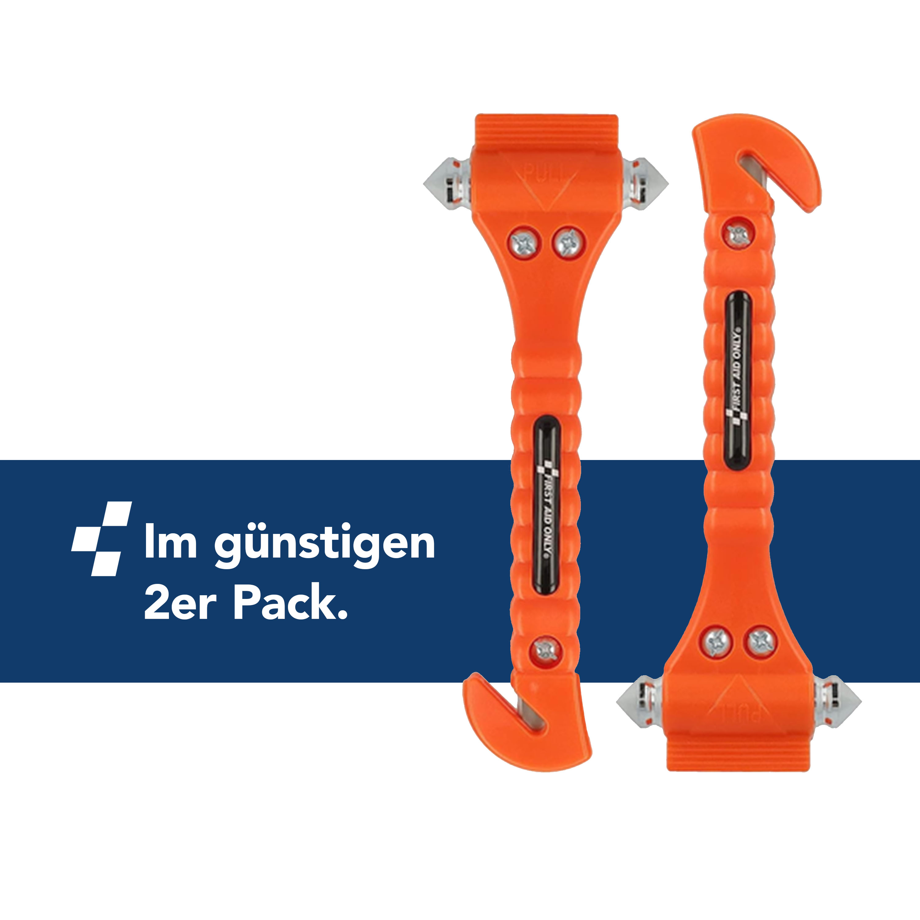 2 in 1 Notfallhammer mit Gurtschneider (2er Set)