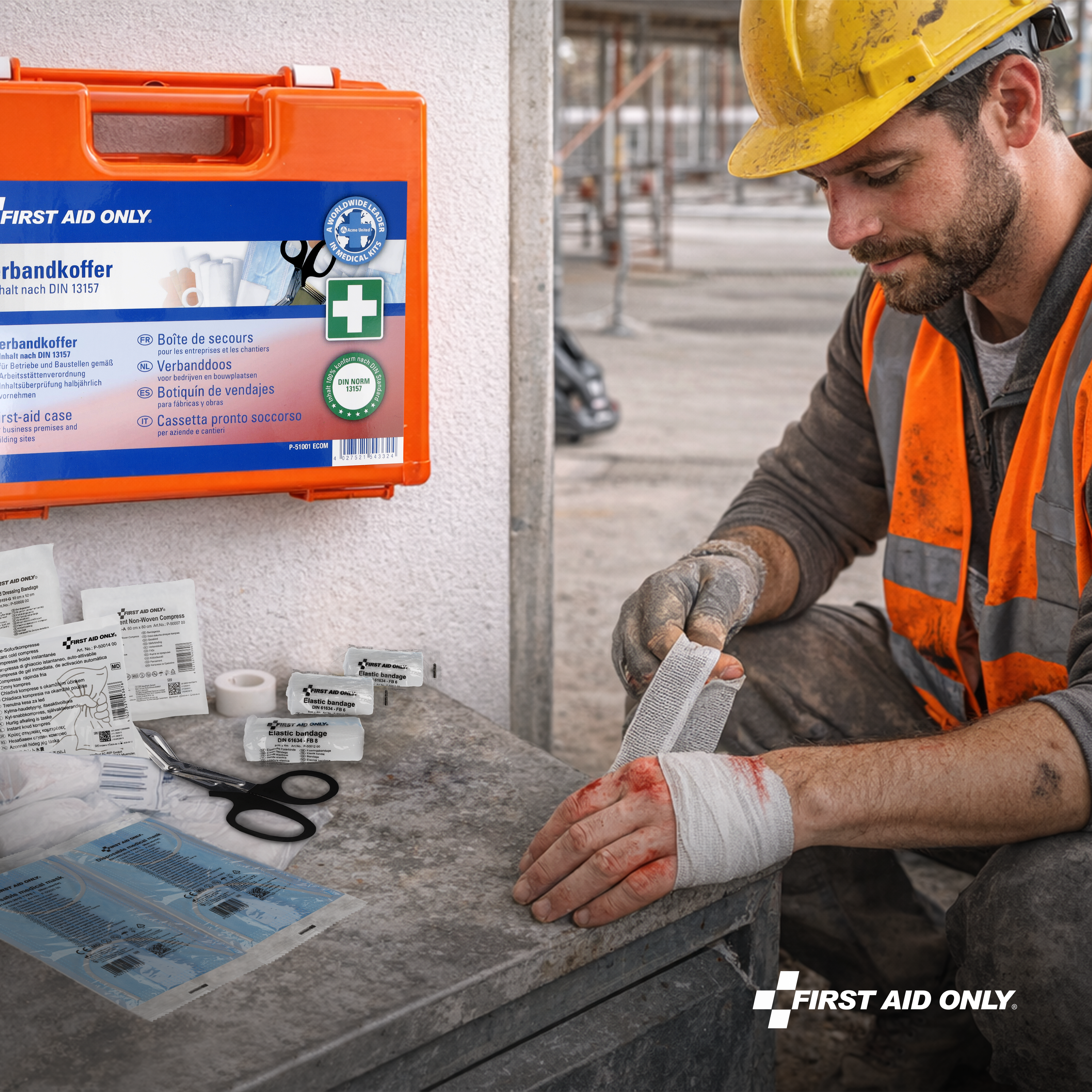 Verbandkoffer DIN 13157 mit Wandhalterung