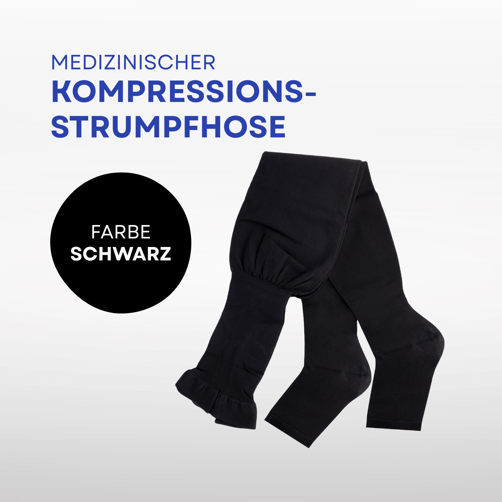 Medizinische Damen Kompressionsstrumpfhose offene Zehen Schwarz XL