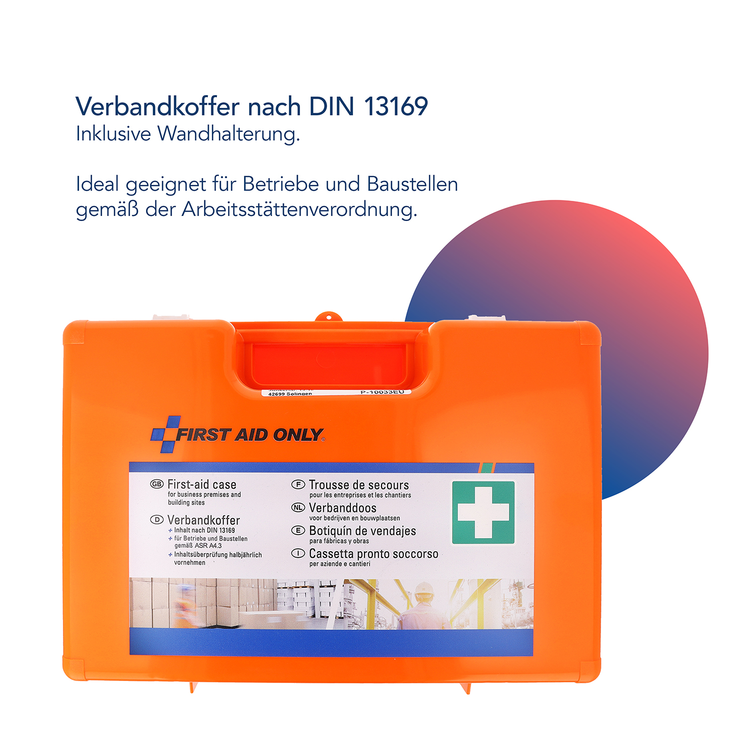 Verbandkoffer DIN 13169 mit Wandhalterung