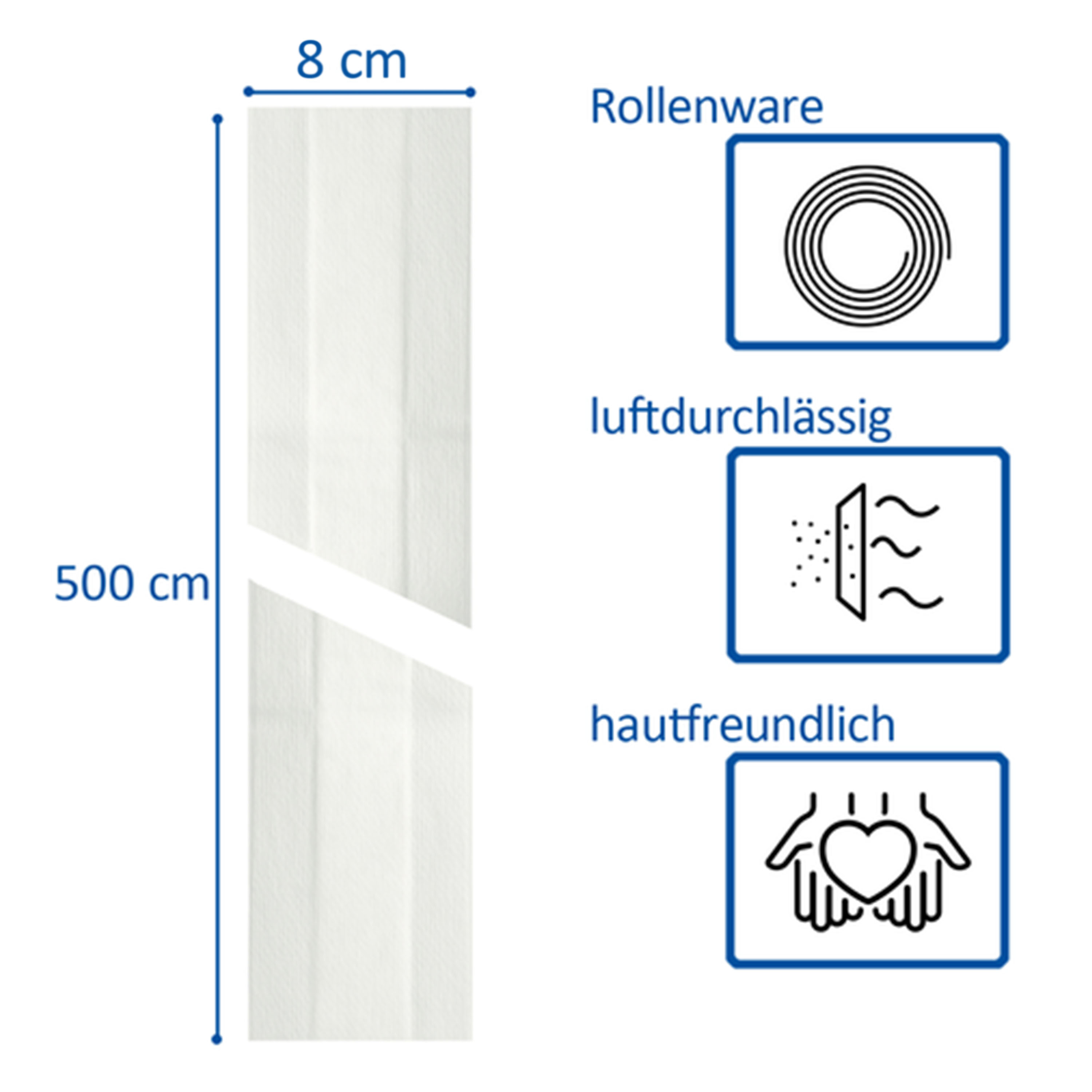 Pflaster Rolle 5 Meter x 8 cm