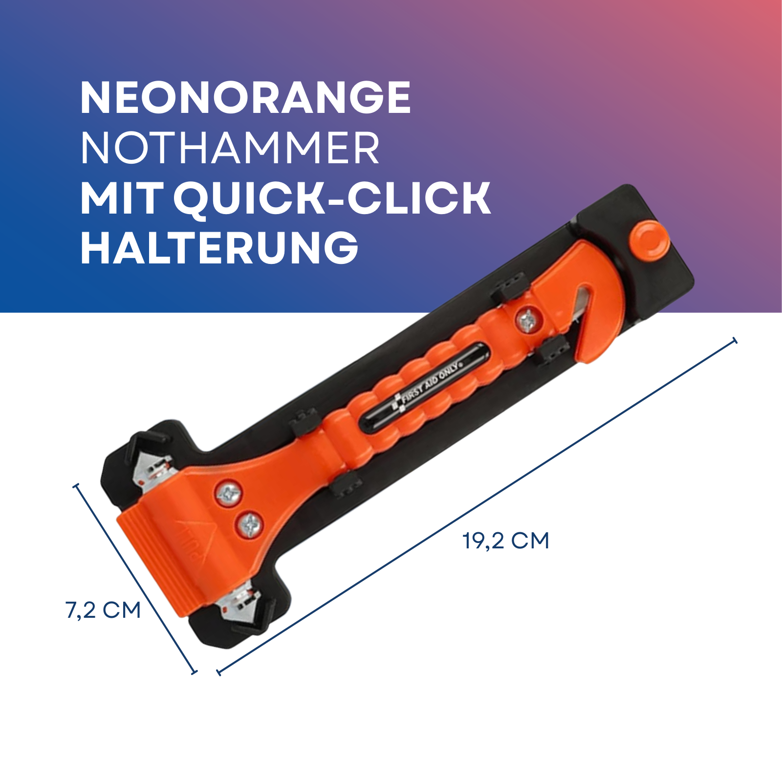 Verbandtasche DIN 13164 für Kfz + 2 x 2-in-1 Notfallhammer mit Gurtschneider