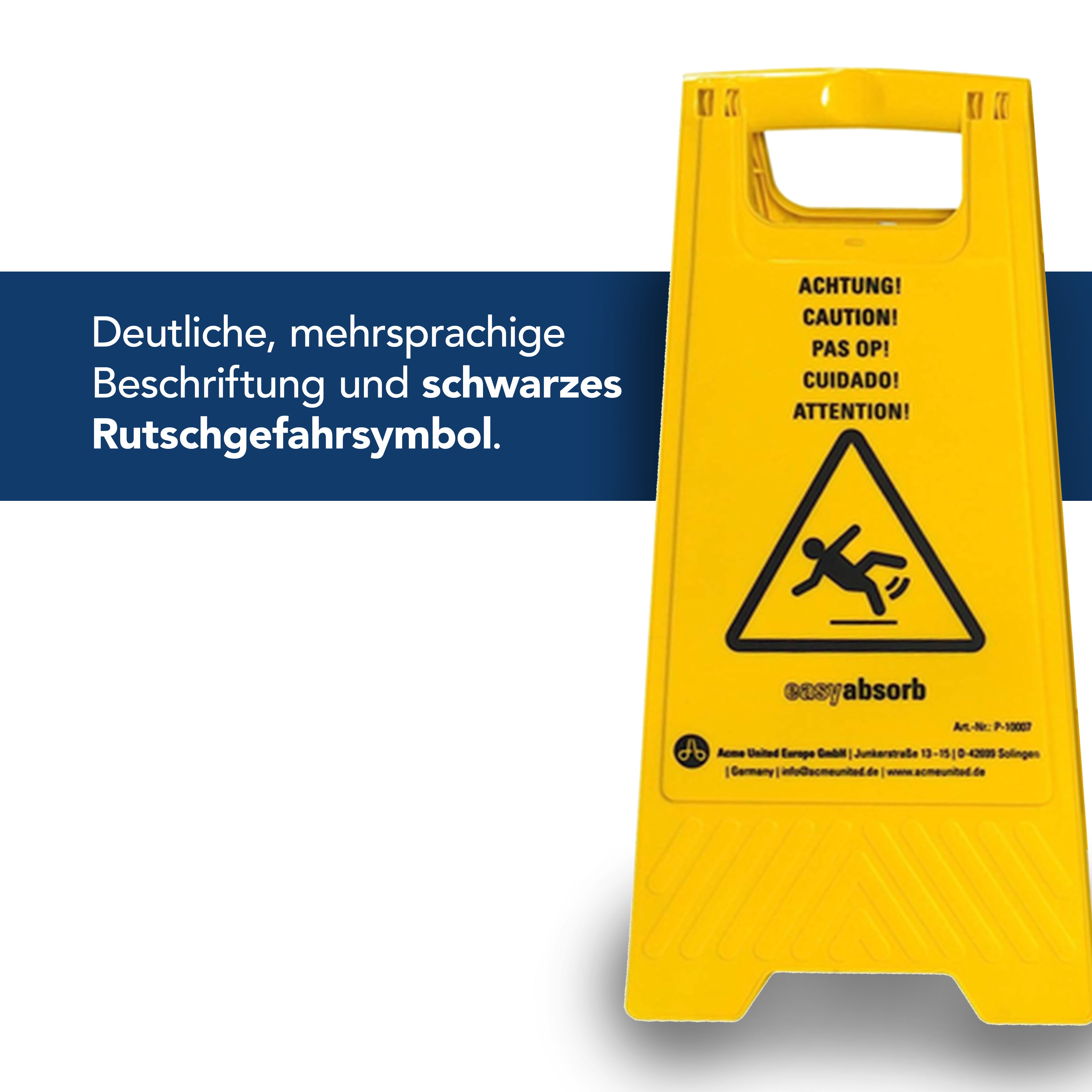 Warnschild "Achtung Rutschgefahr" klappbar