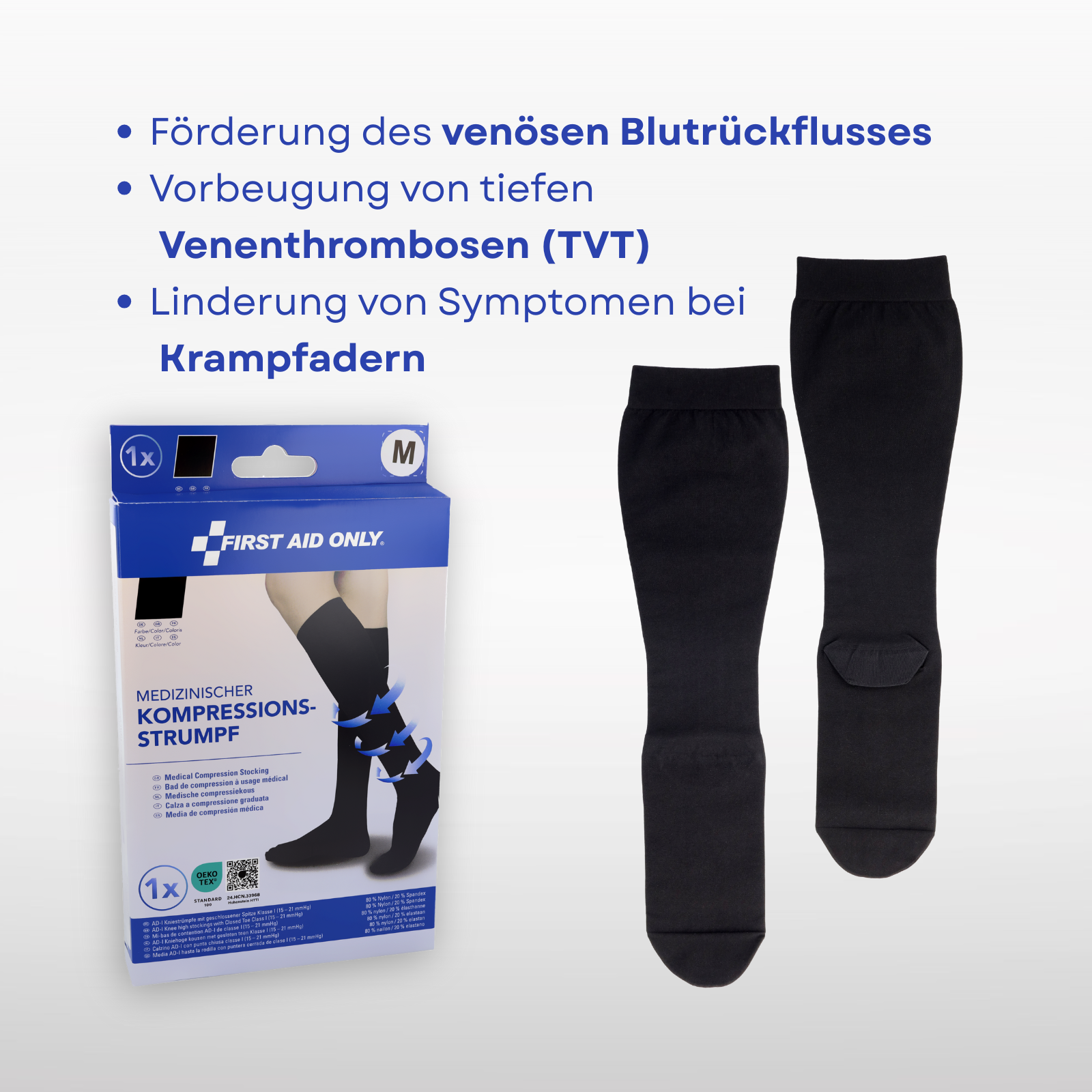 Medizinischer Kompressionsstrumpf Schwarz M