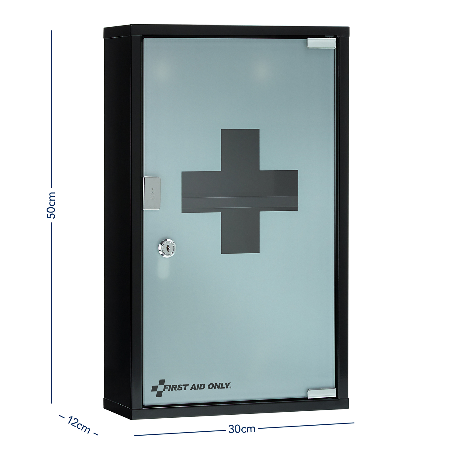 Medizinschrank Schwarz mit Glastür und 3 Fächern Medizinschrank Schwarz mit Glastür und 3 Fächern