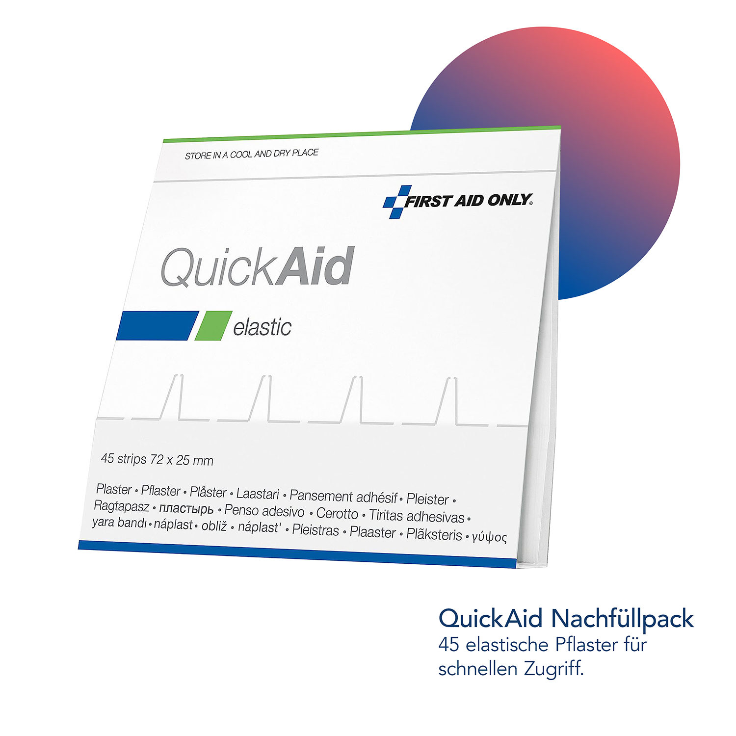 QuickAid Nachfüllpack elastische Pflaster (45 Stück)