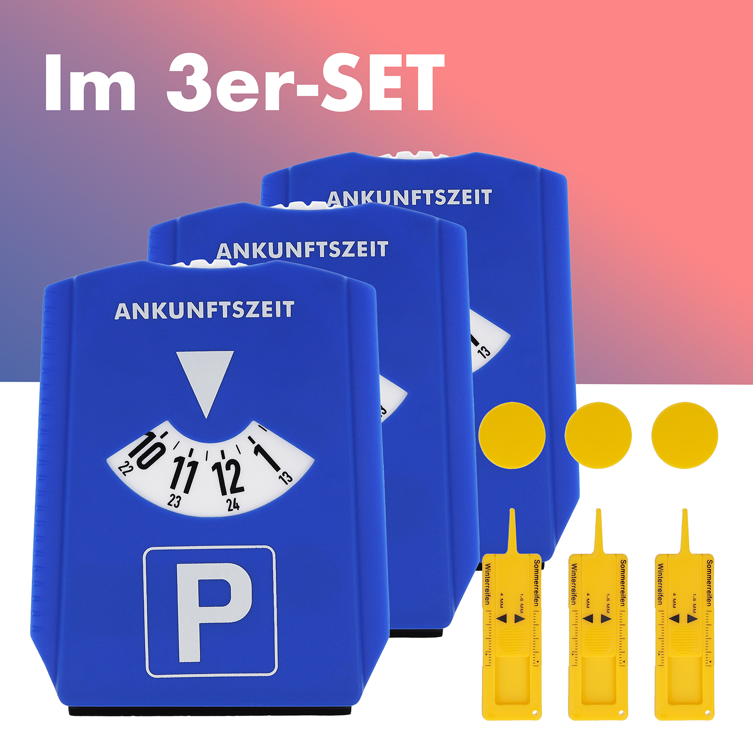 5-in-1 Parkscheibe (3er-Set)