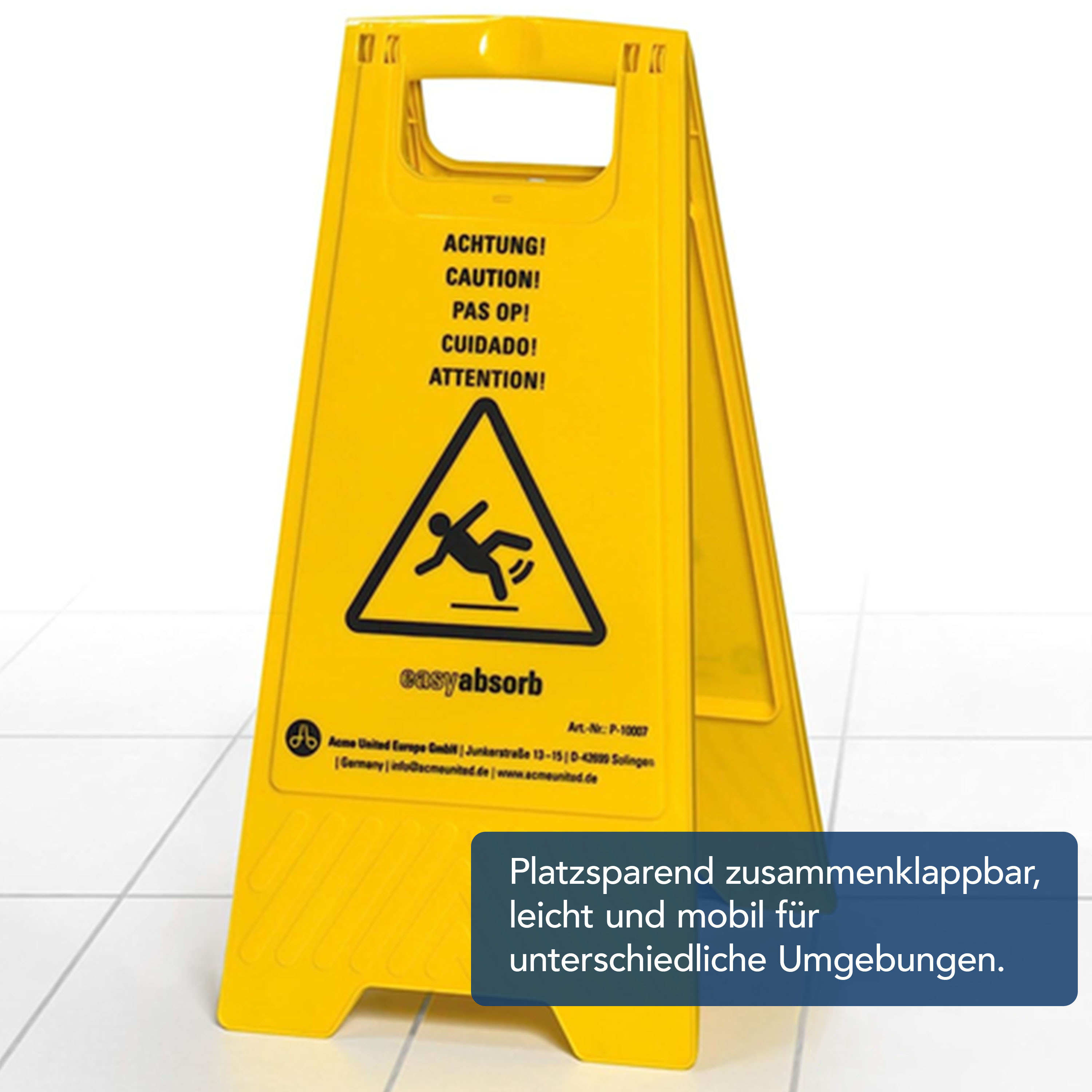 Warnschild "Achtung Rutschgefahr" klappbar