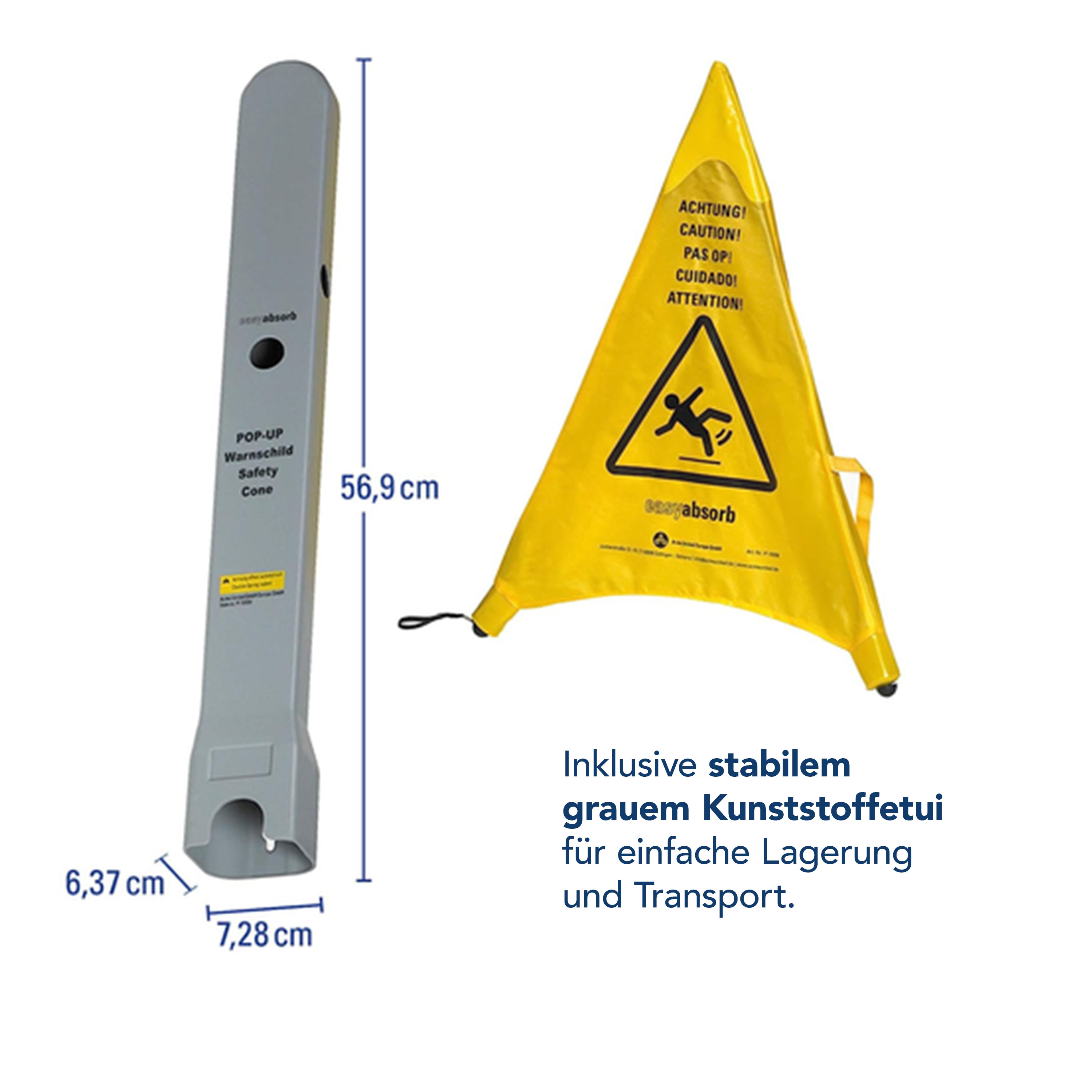 Warnschild "Achtung Rutschgefahr" faltbar