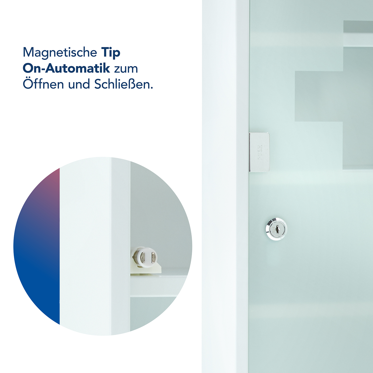 Verbandschrank DIN 13169 Weiß mit Glastür und 4 Fächern