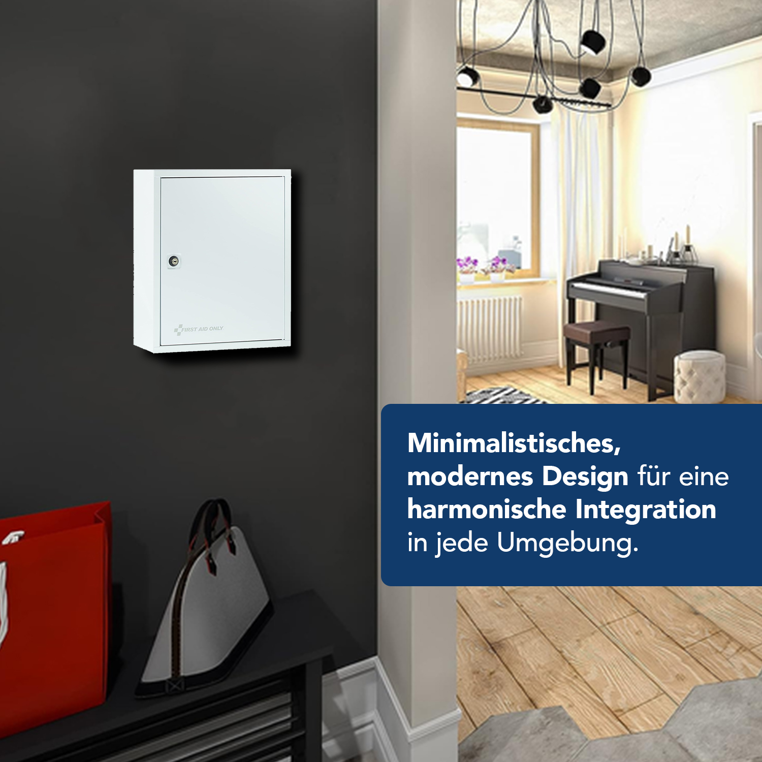 Verbandschrank DIN 13157 Weiß mit 2 Fächern