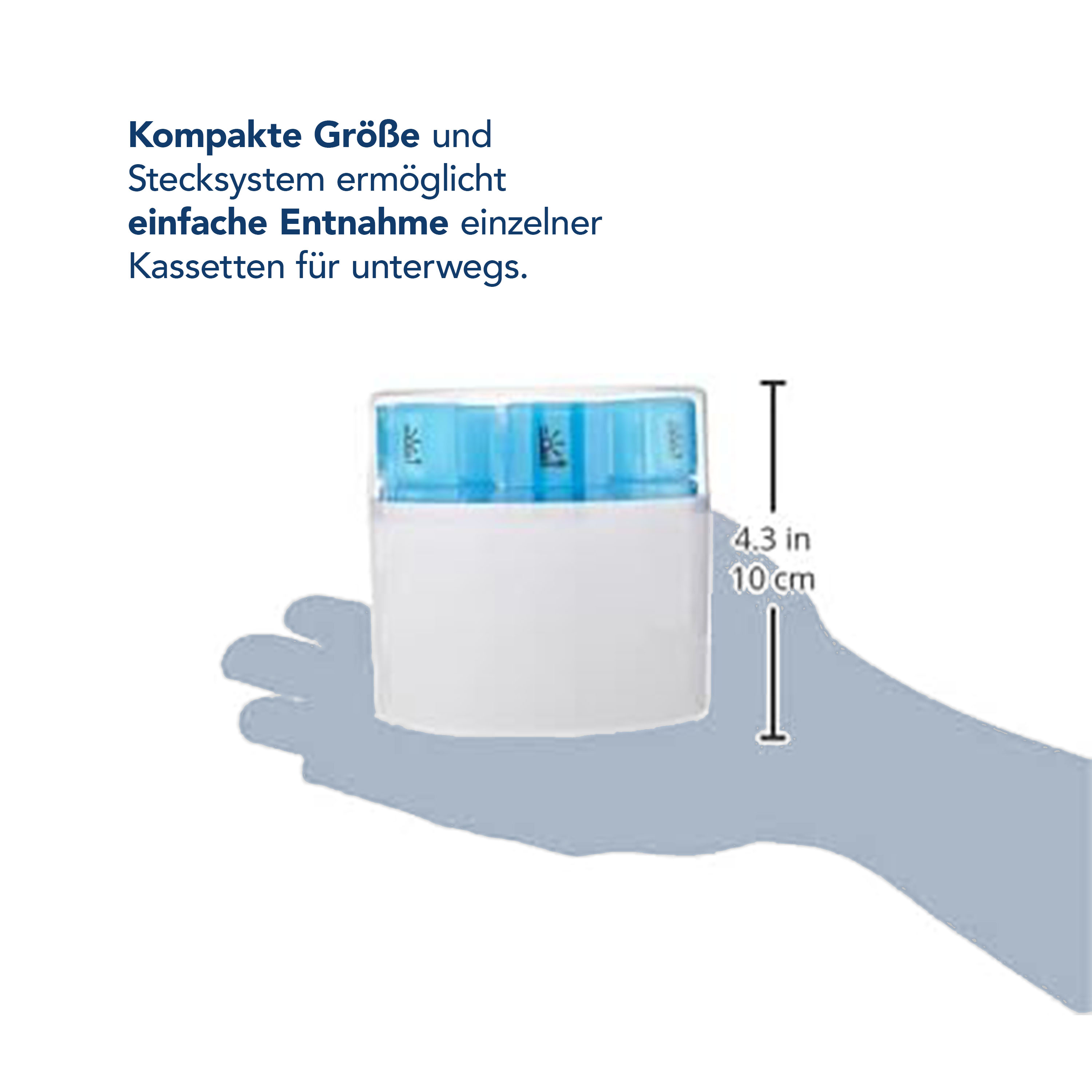 Tablettenbox mit Tablettenteiler und Mörser 7 Tage