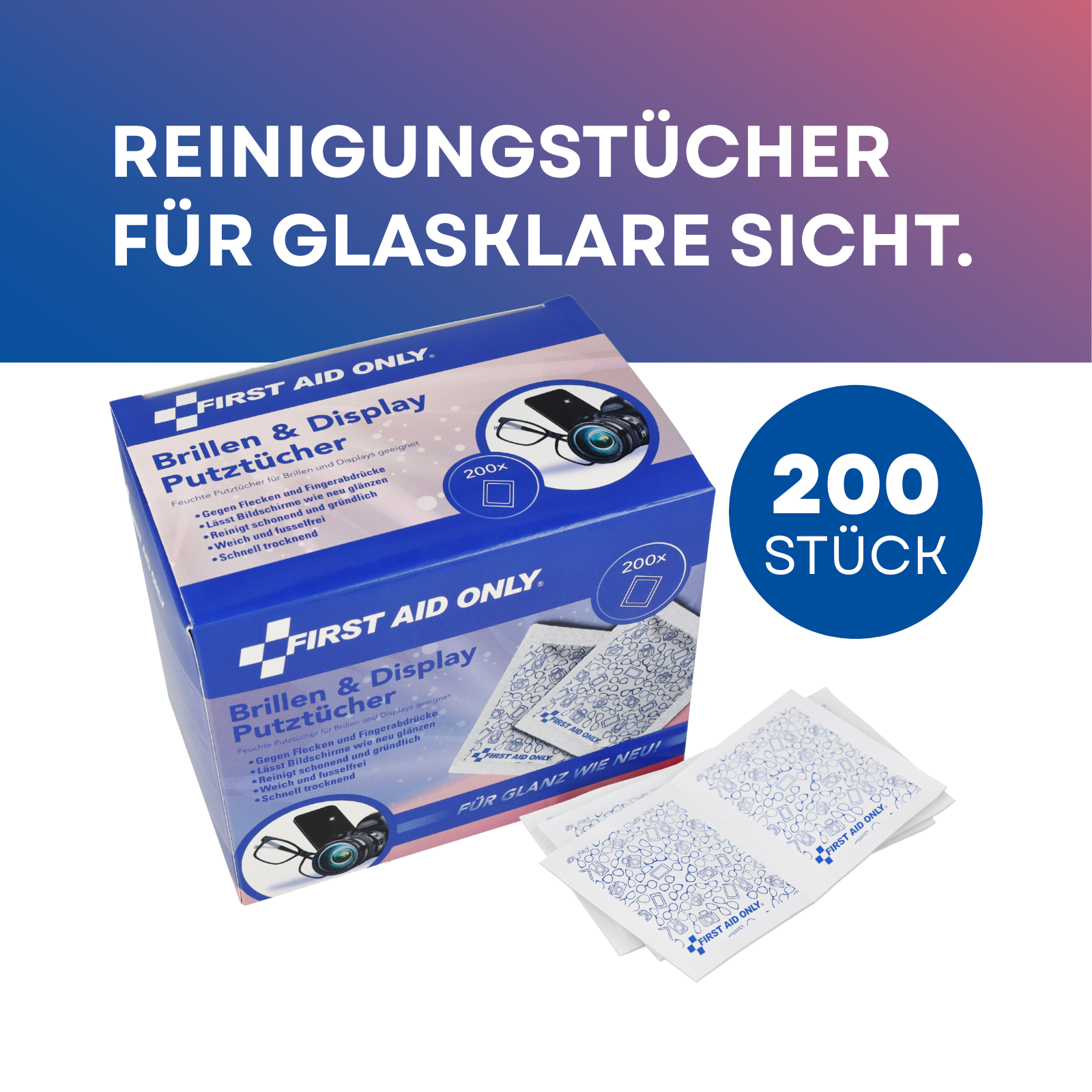Brillenputztücher 200 Stück