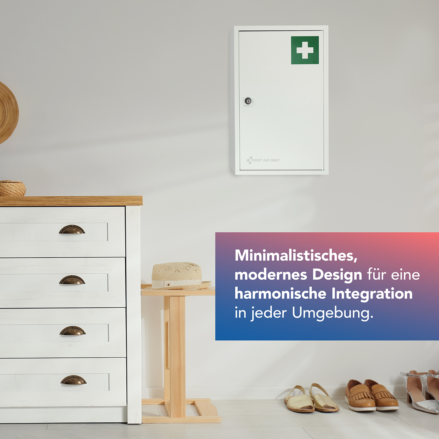 Verbandschrank DIN 13169 Weiß mit 3 Fächern