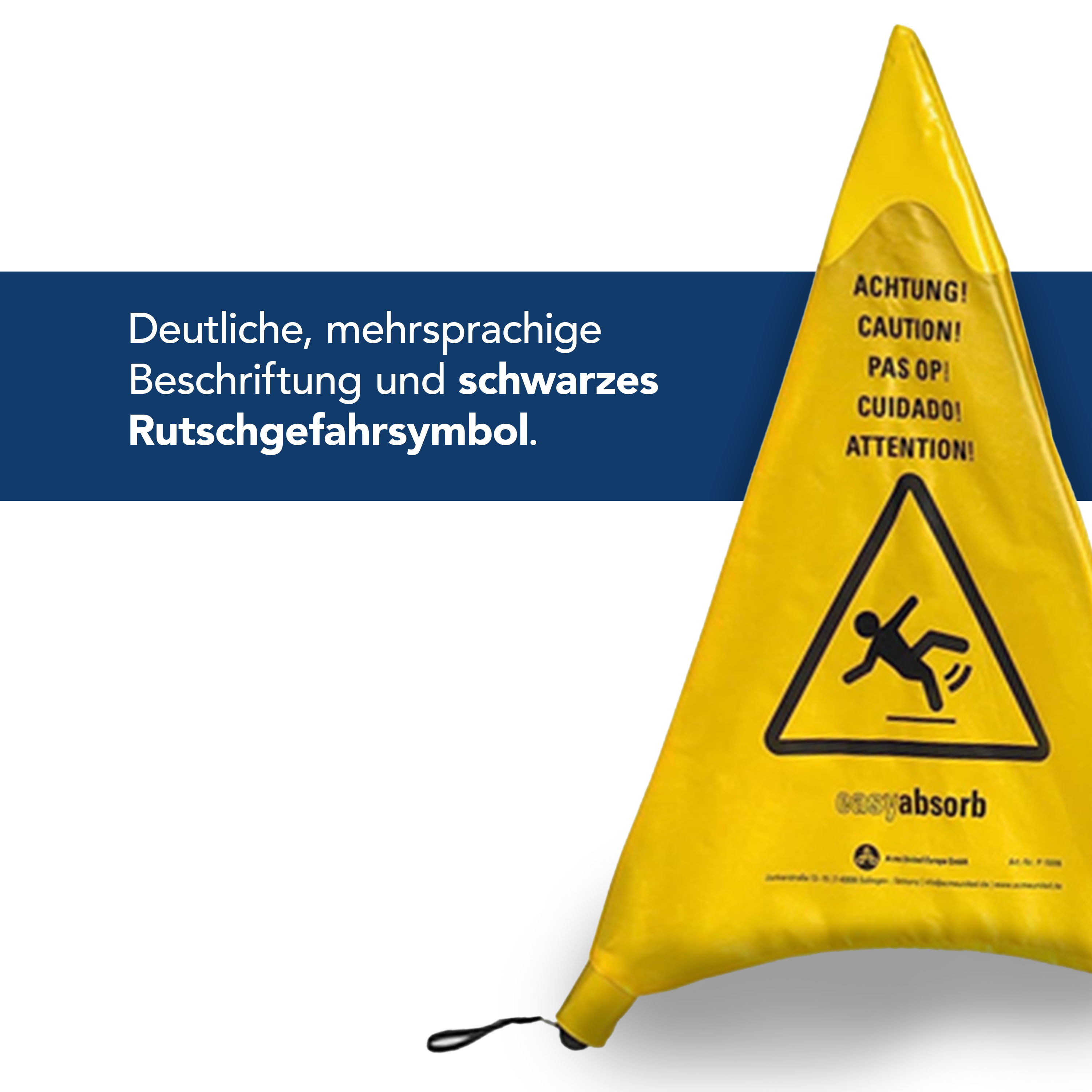 Warnschild "Achtung Rutschgefahr" faltbar