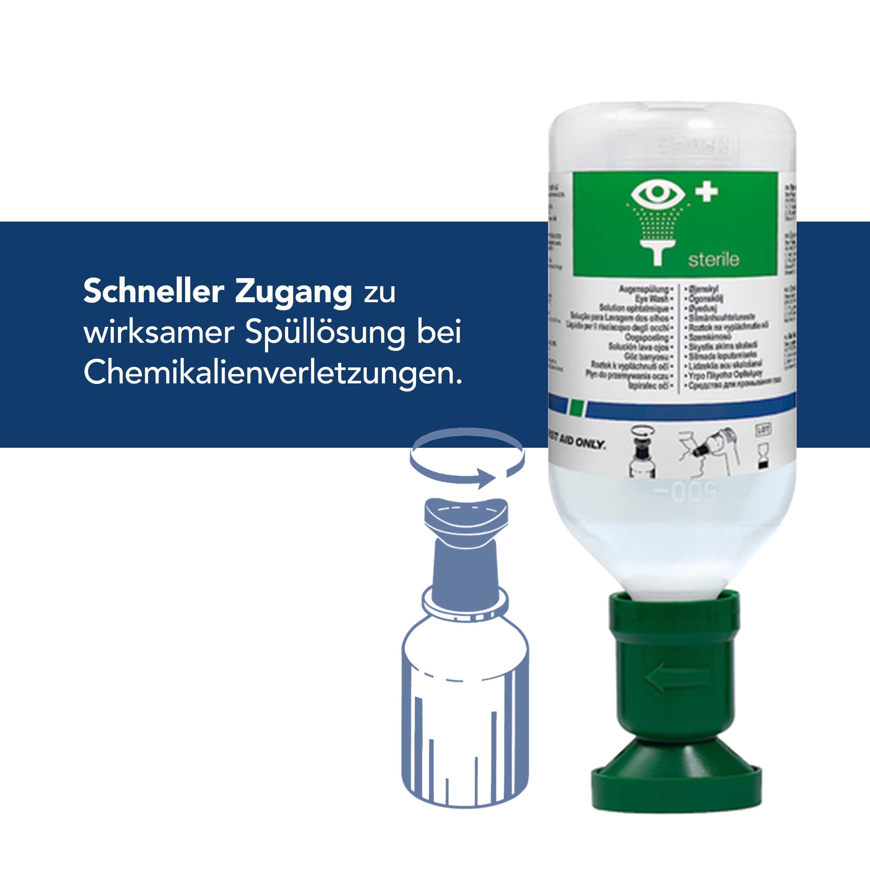 12 x Augenspülflasche 500 ml Natriumchloridlösung (0,9%)