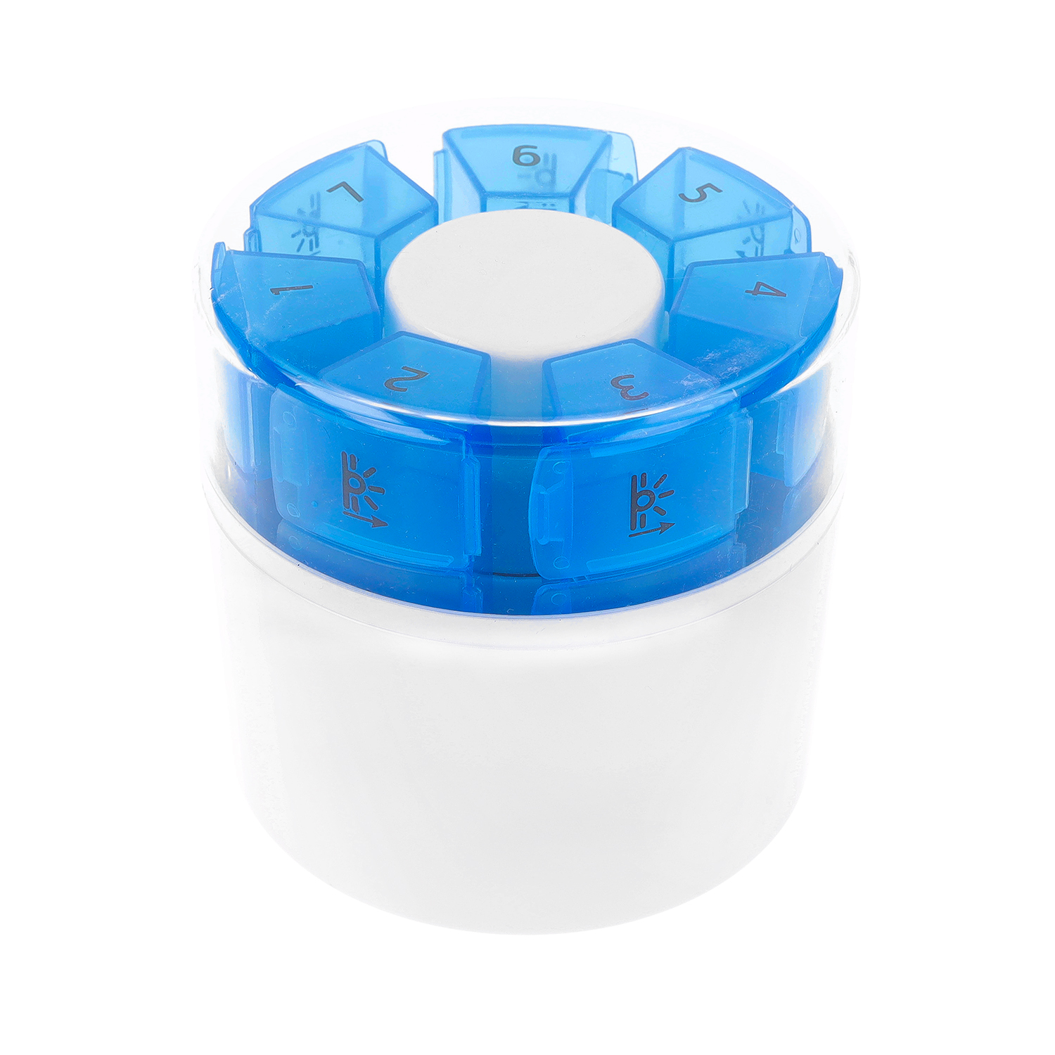 Tablettenbox mit Tablettenteiler und Mörser 7 Tage