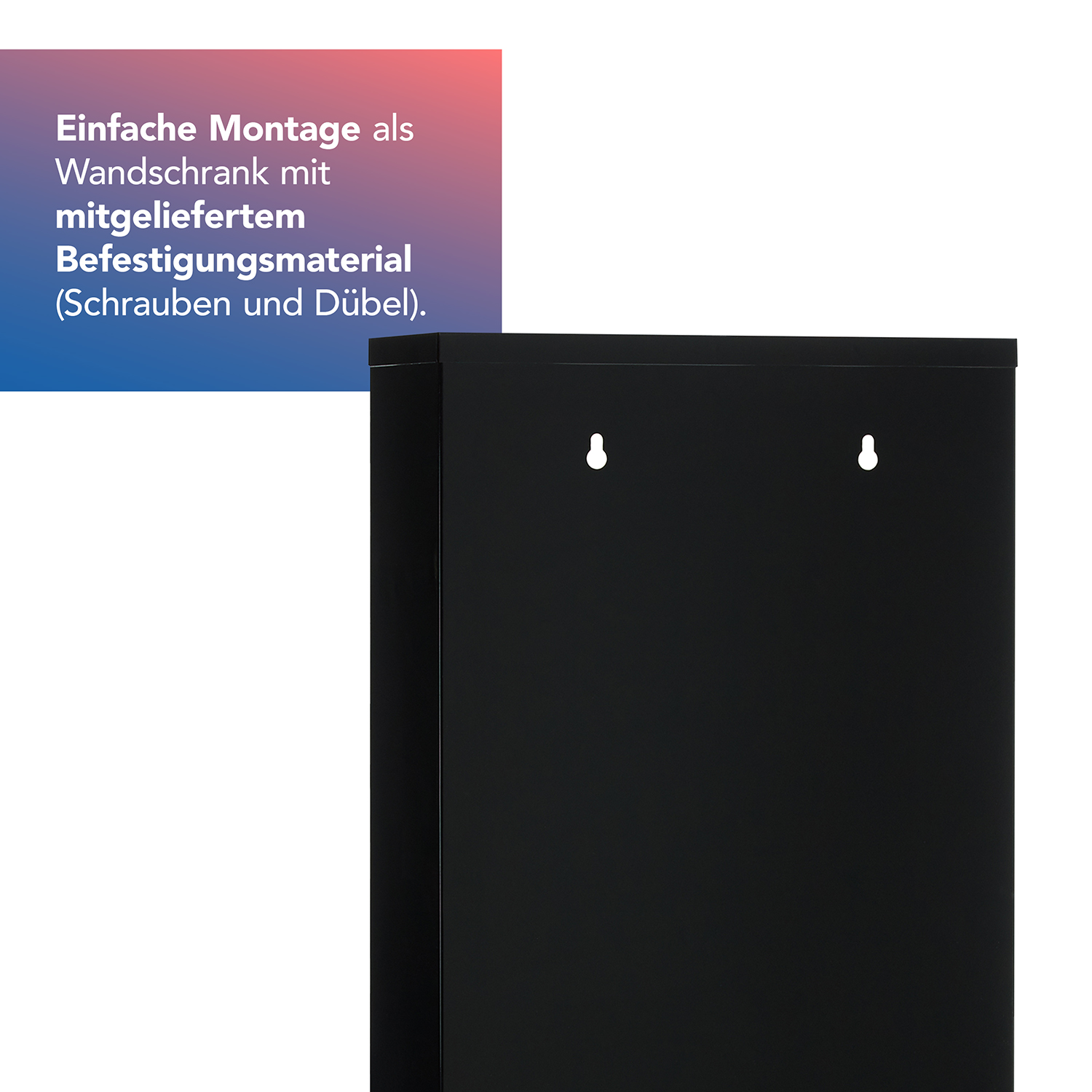 Verbandschrank DIN 13169 Schwarz mit Glastür und 3 Fächern