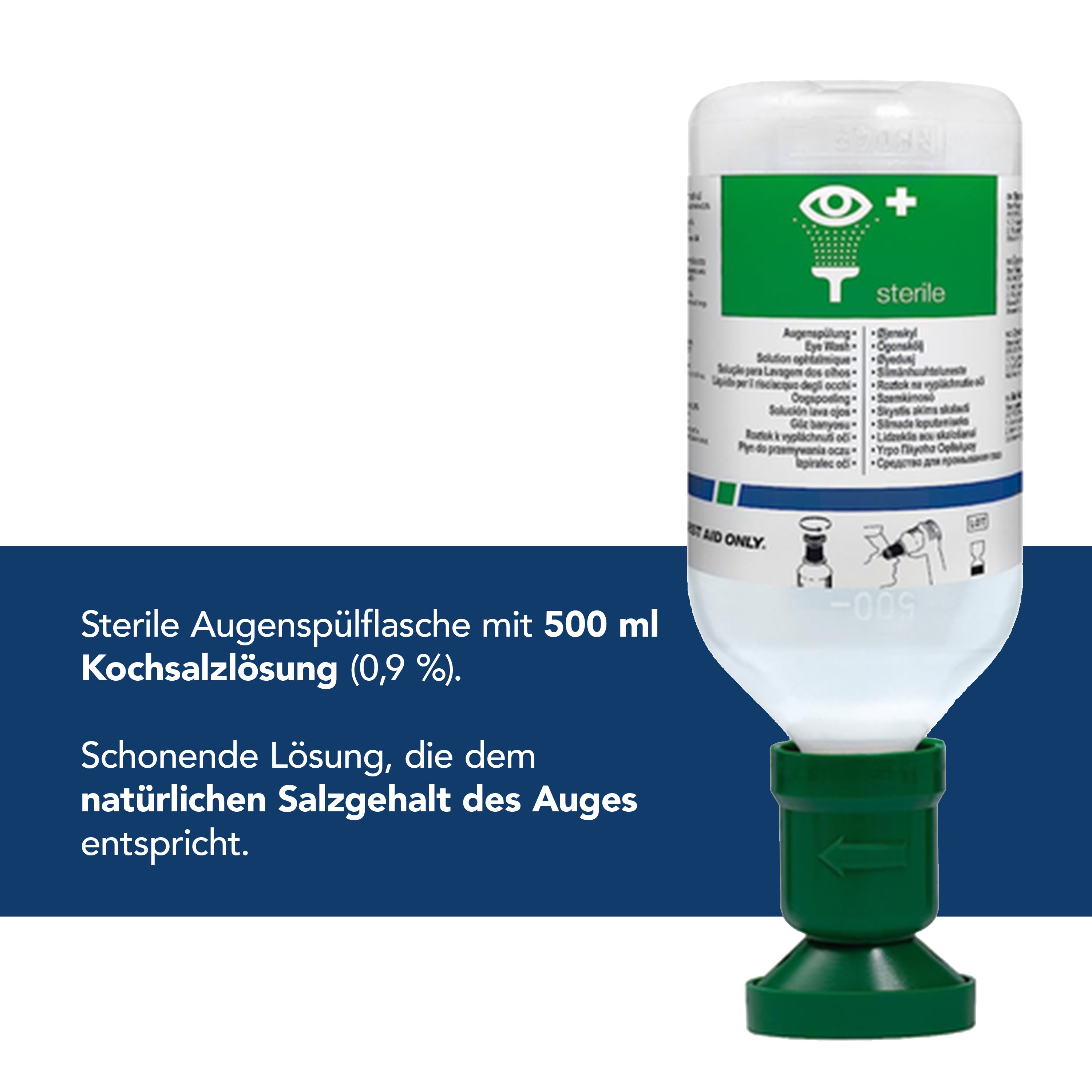 12 x Augenspülflasche 500 ml Natriumchloridlösung (0,9%)