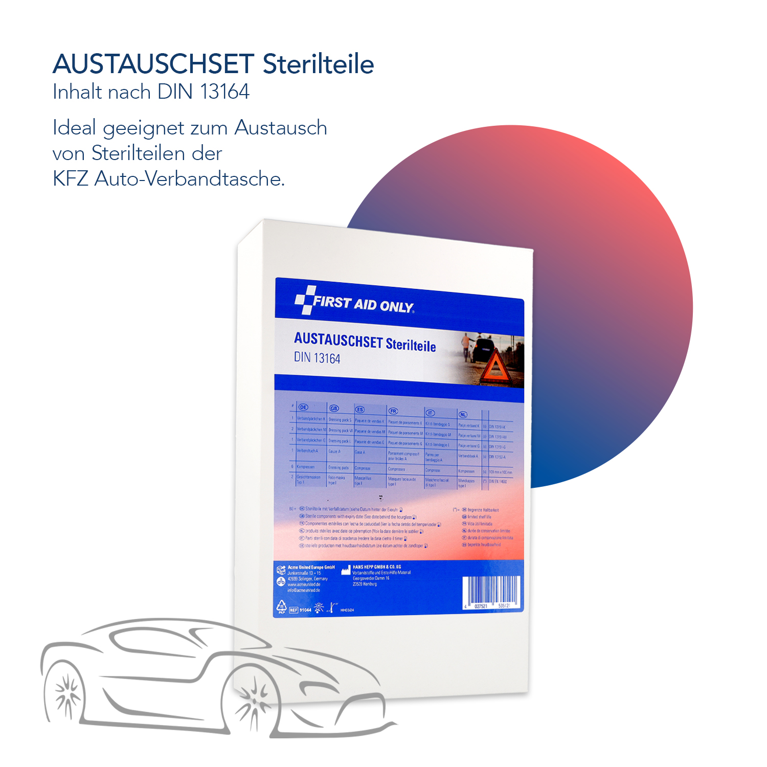 Austauschset Sterilteile für DIN 13164 + 2 Masken