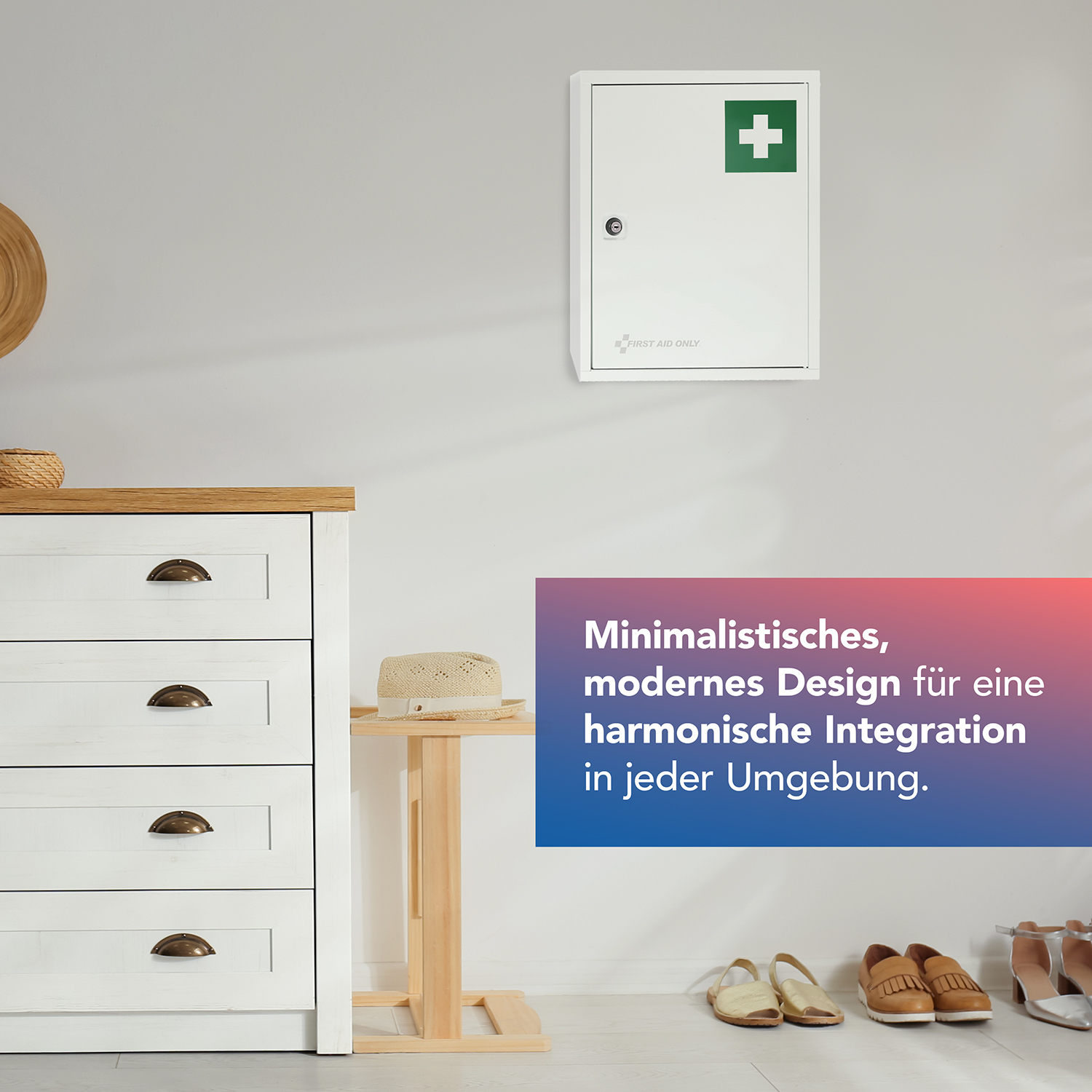 Medizinschrank Weiß mit 2 Fächern