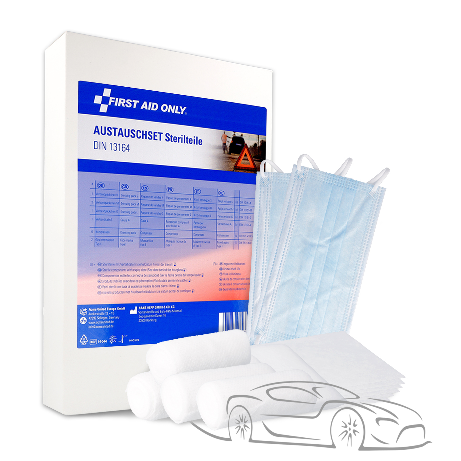 Austauschset Sterilteile für DIN 13164 + 2 Masken Austauschset Sterilteile für DIN 13164 + 2 Masken