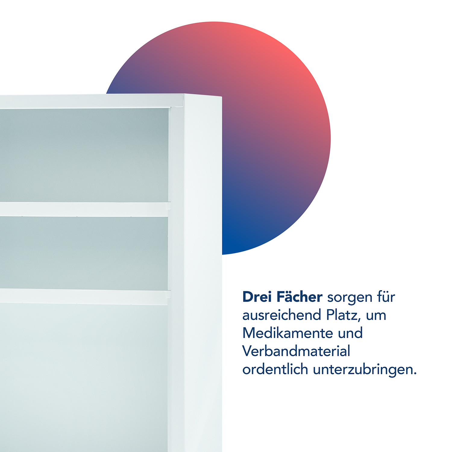 Medizinschrank Weiß mit 3 Fächern