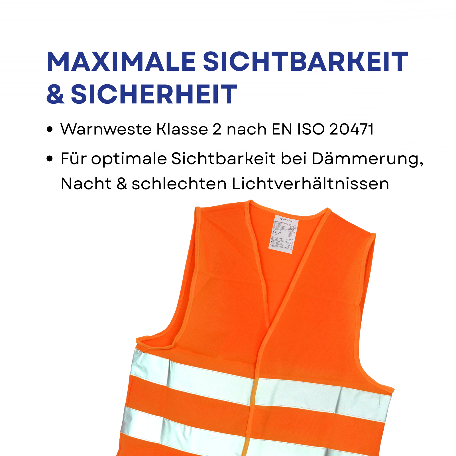 Sicherheitsweste EN ISO 20471:2013 Orange (4er-Pack)