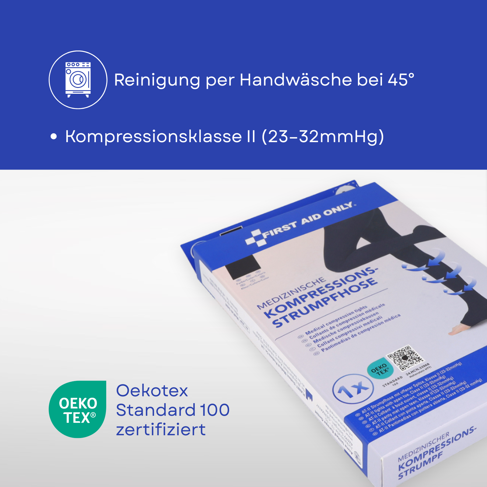 Medizinische Damen Kompressionsstrumpfhose offene Zehen Schwarz XXL