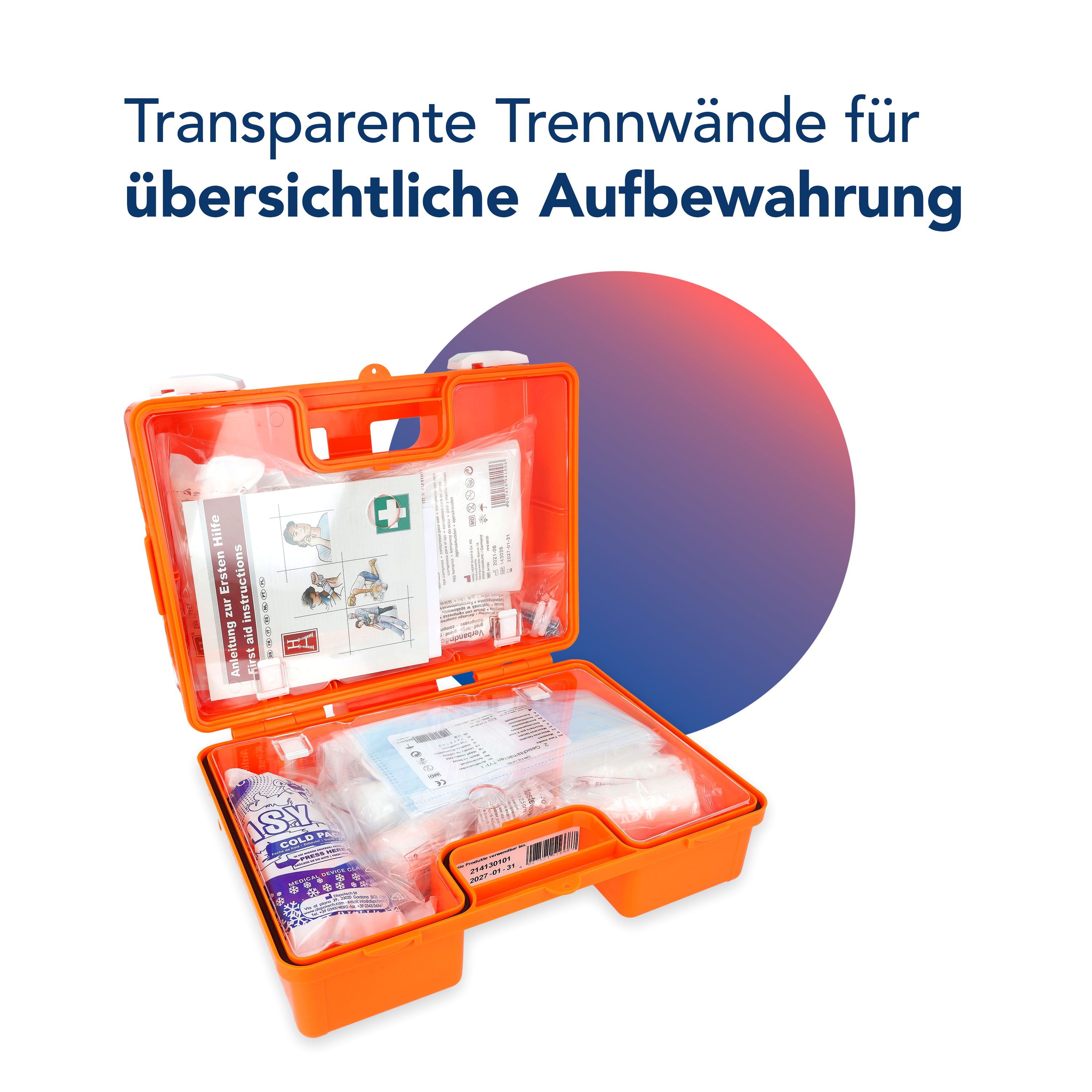 Verbandkoffer DIN 13157 mit Wandhalterung