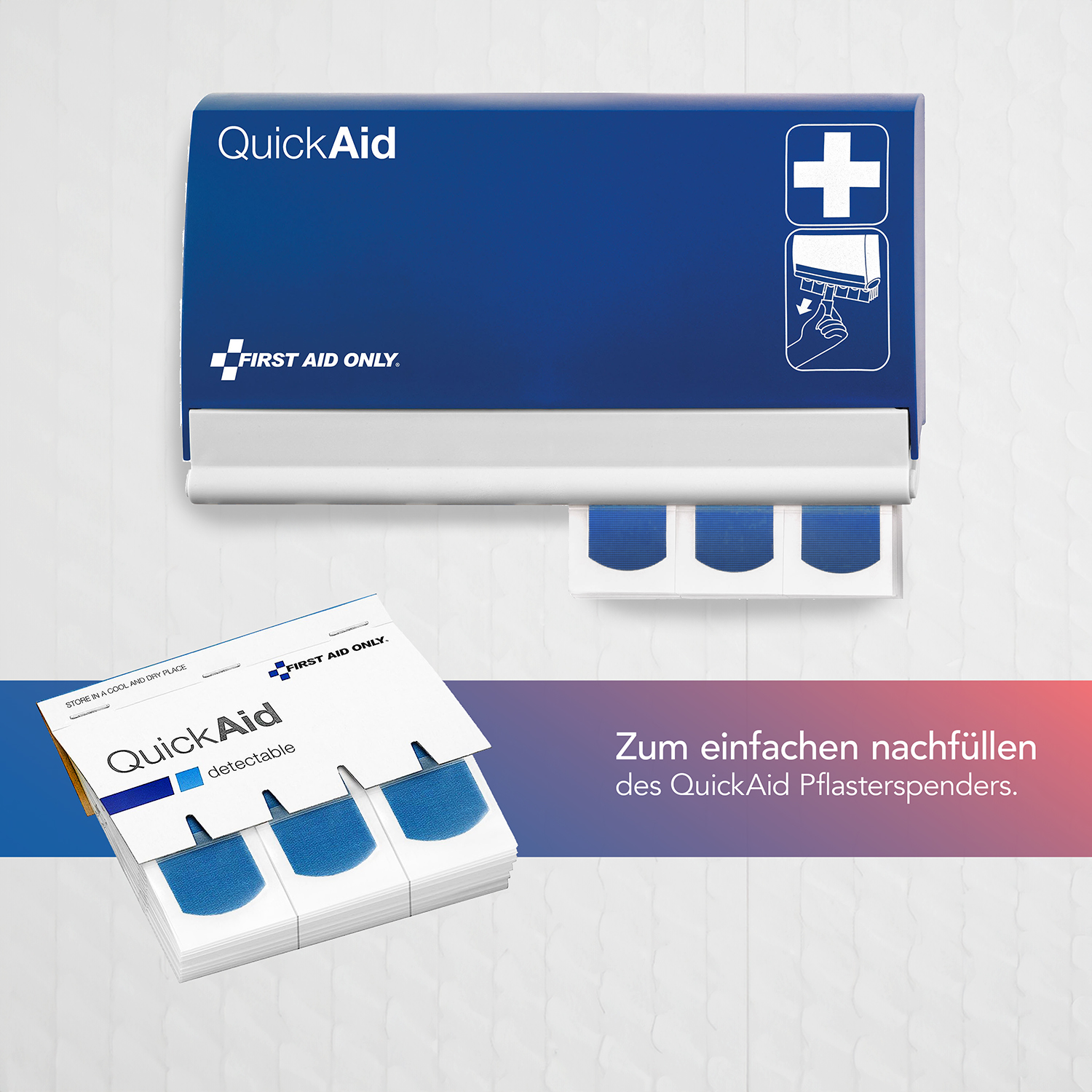 QuickAid Nachfüllpack detektierbare Pflaster (45 Stück)