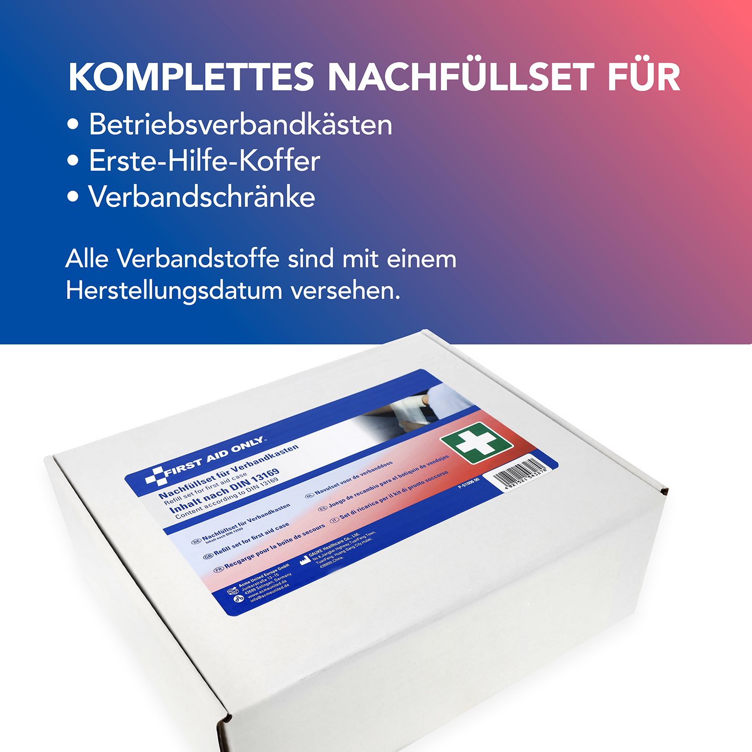 Nachfüllset DIN 13169 für Verbandkasten und -koffer