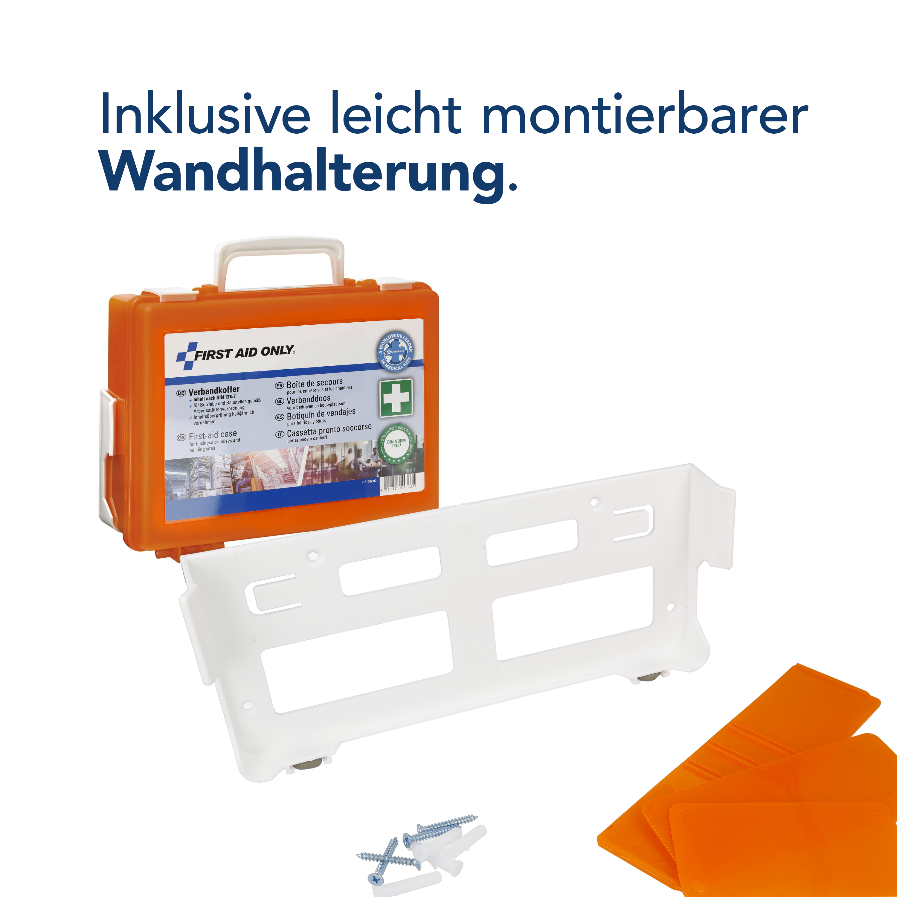 Verbandkoffer DIN 13157 kompakt mit Wandhalterung