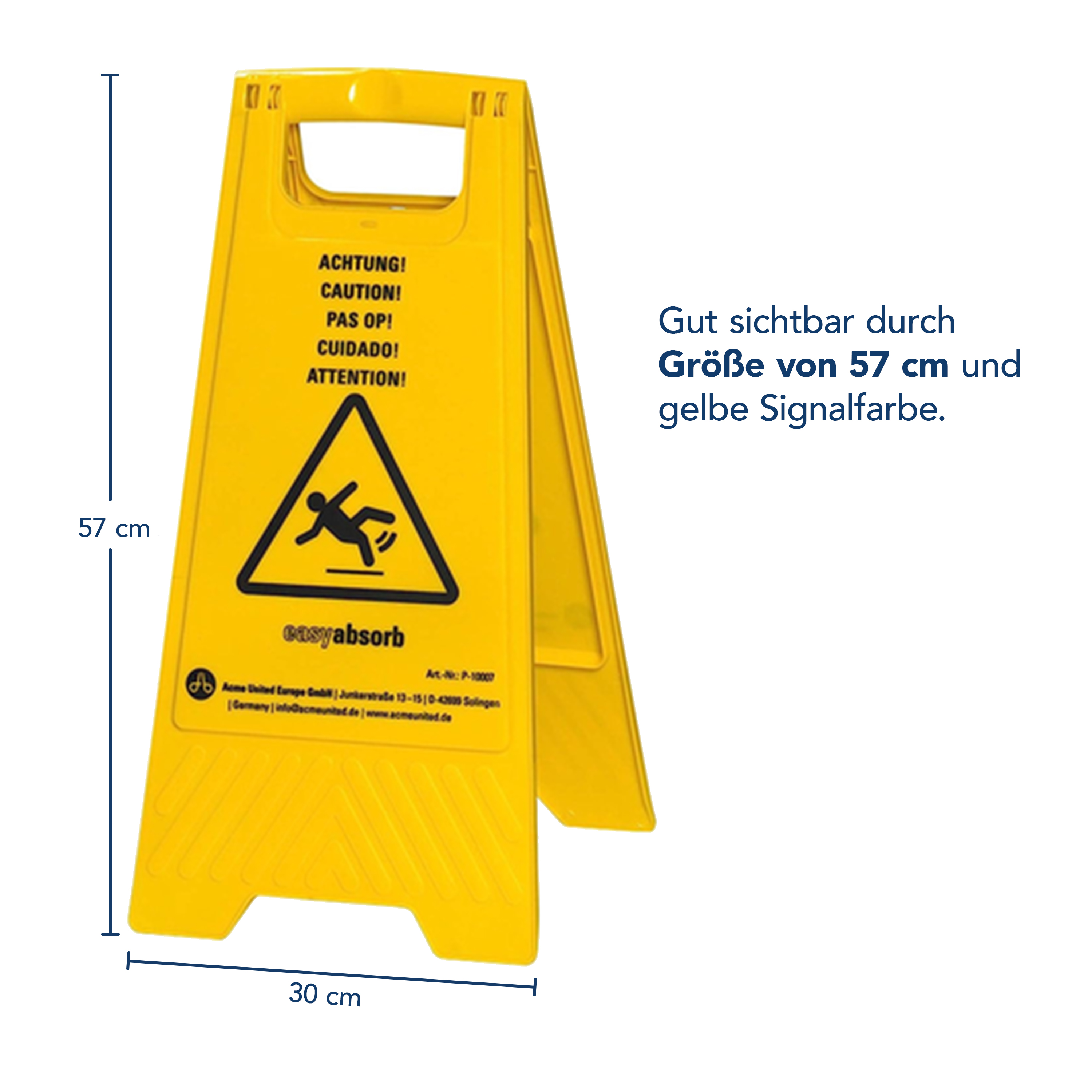 Warnschild "Achtung Rutschgefahr" klappbar