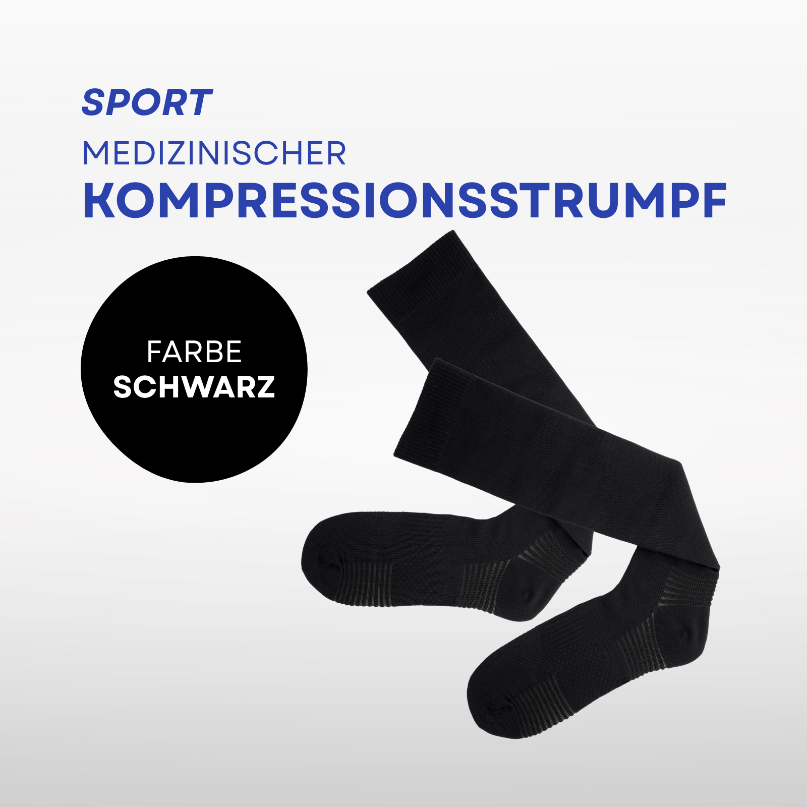 Medizinischer Kompressionsstrumpf SPORT Schwarz XL