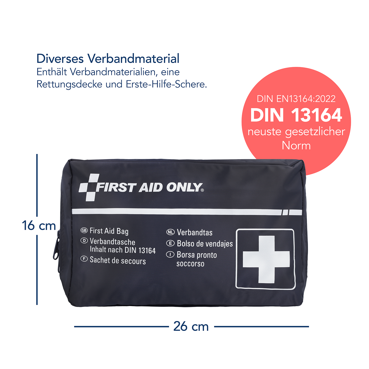 Verbandtasche DIN 13164 für Kfz + 5-in-1 Parkscheibe