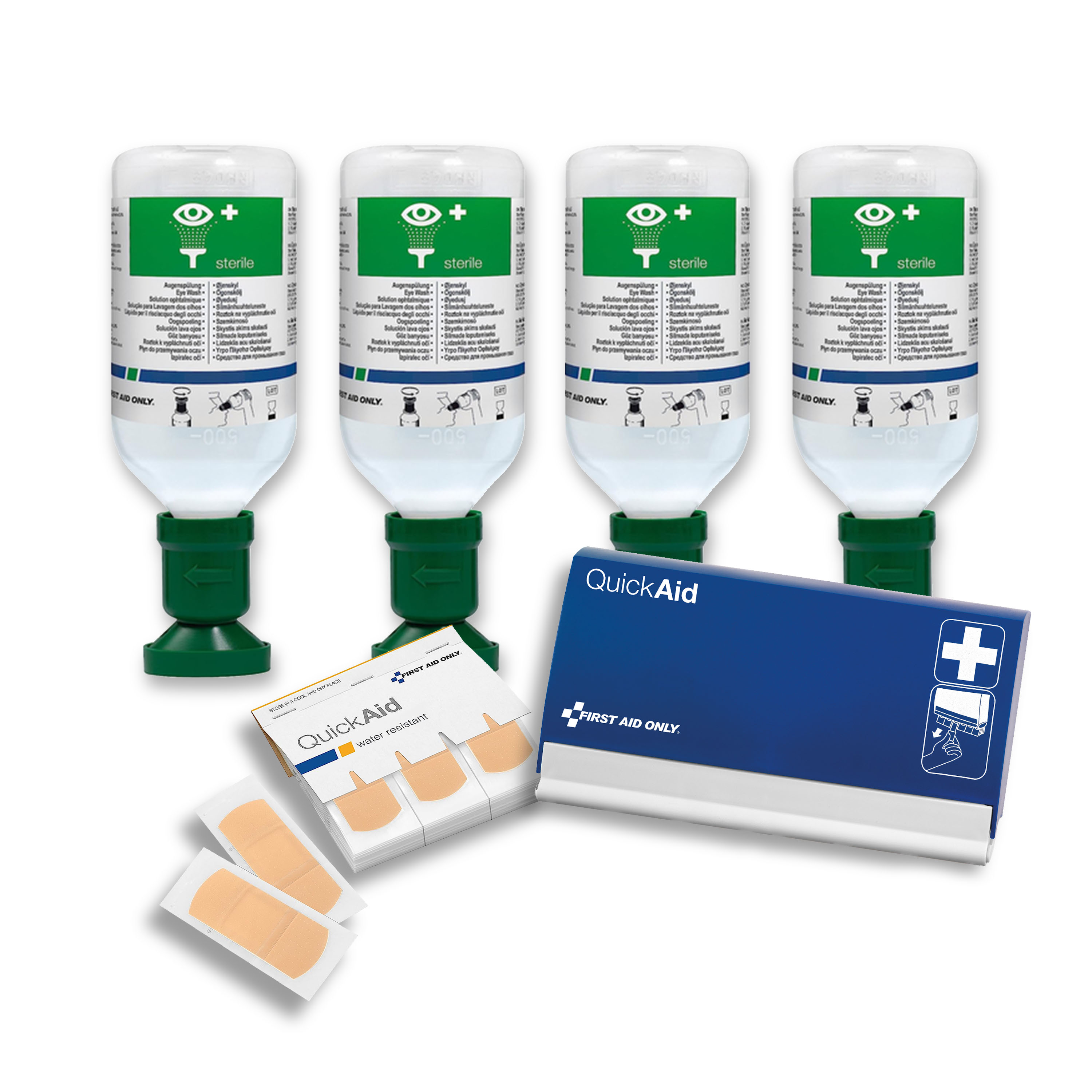 4er Pack Augenspülflasche 500 ml Kochsalzlösung (0,9%) + Pflasterspender 4er Pack Augenspülflasche 500 ml Kochsalzlösung (0,9%) + Pflasterspender