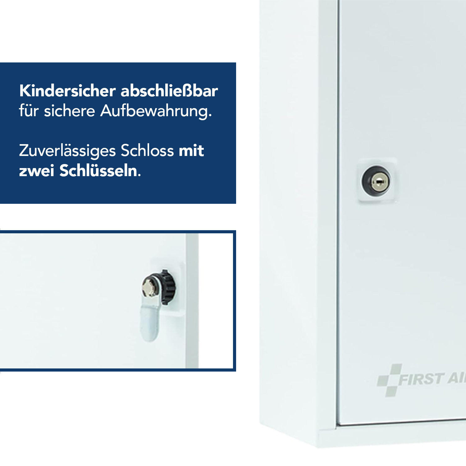 Verbandschrank DIN 13157 Weiß mit 2 Fächern