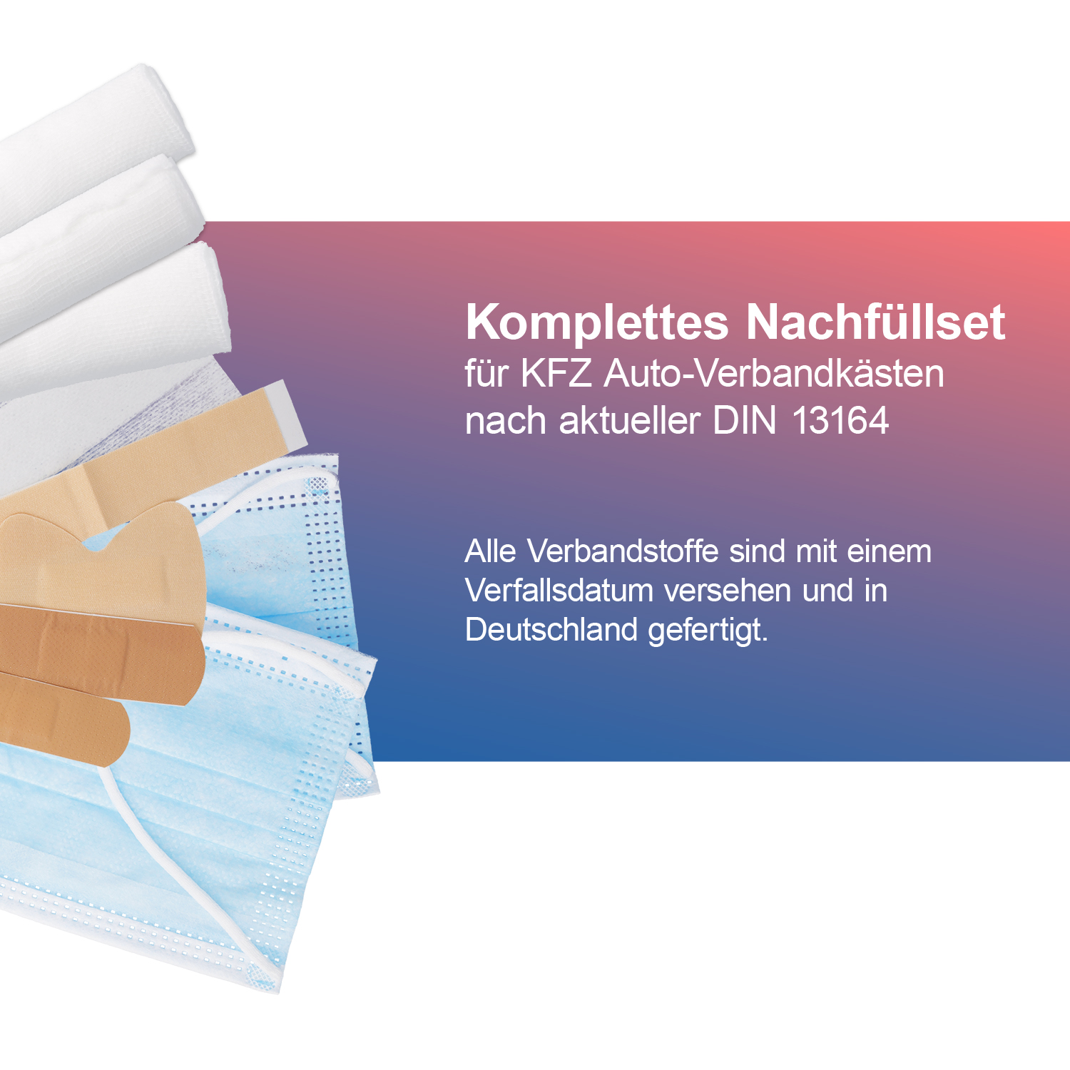 First Aid Only Nachfüllset für Kfz-Verbandkasten DIN 13164